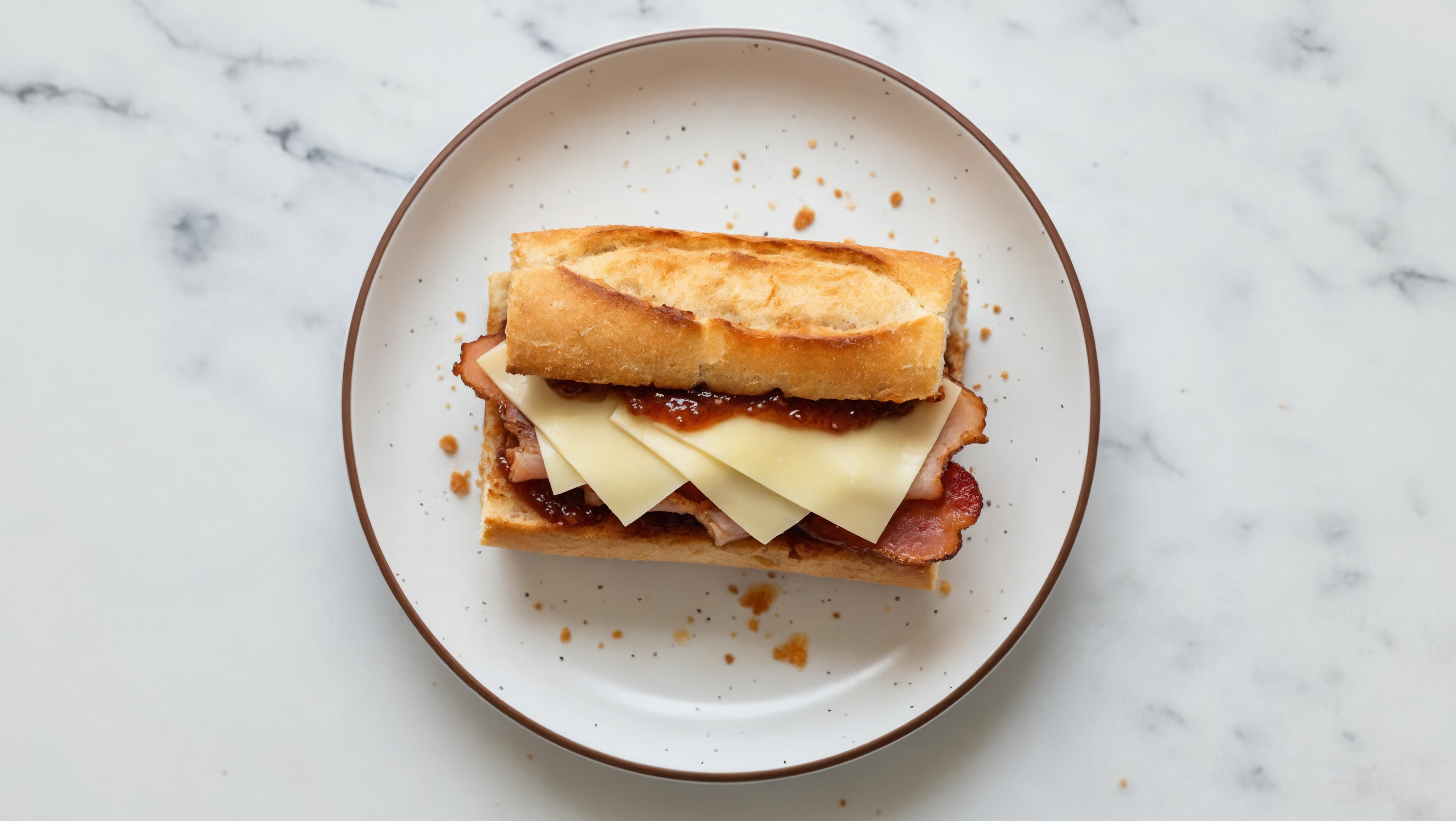 Turkey Bacon, Havarti + Strawberry Jam Tartine