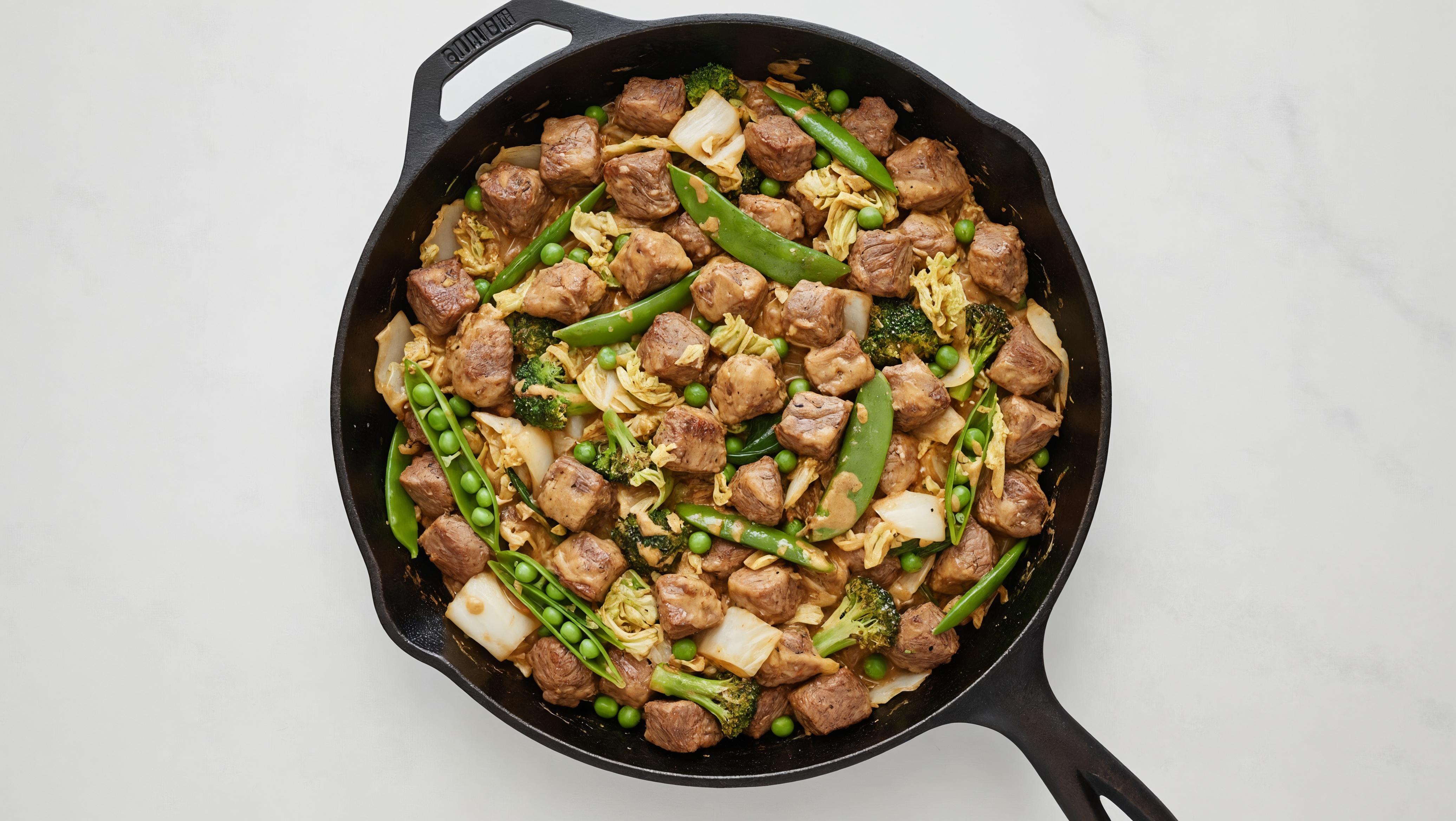 Thai Peanut Bison Stir-Fry with Snap Peas & Bok Choy