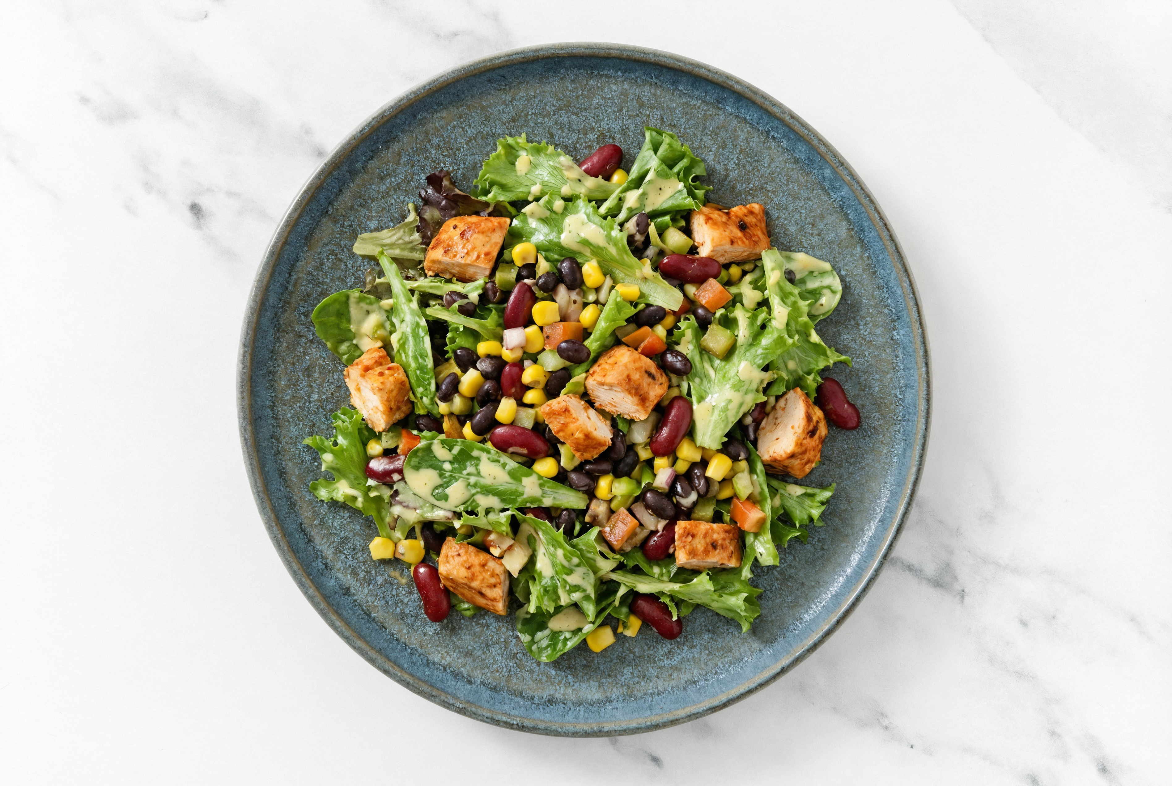 Tahini Spring Mix Salad with Chicken Breast & Black Beans