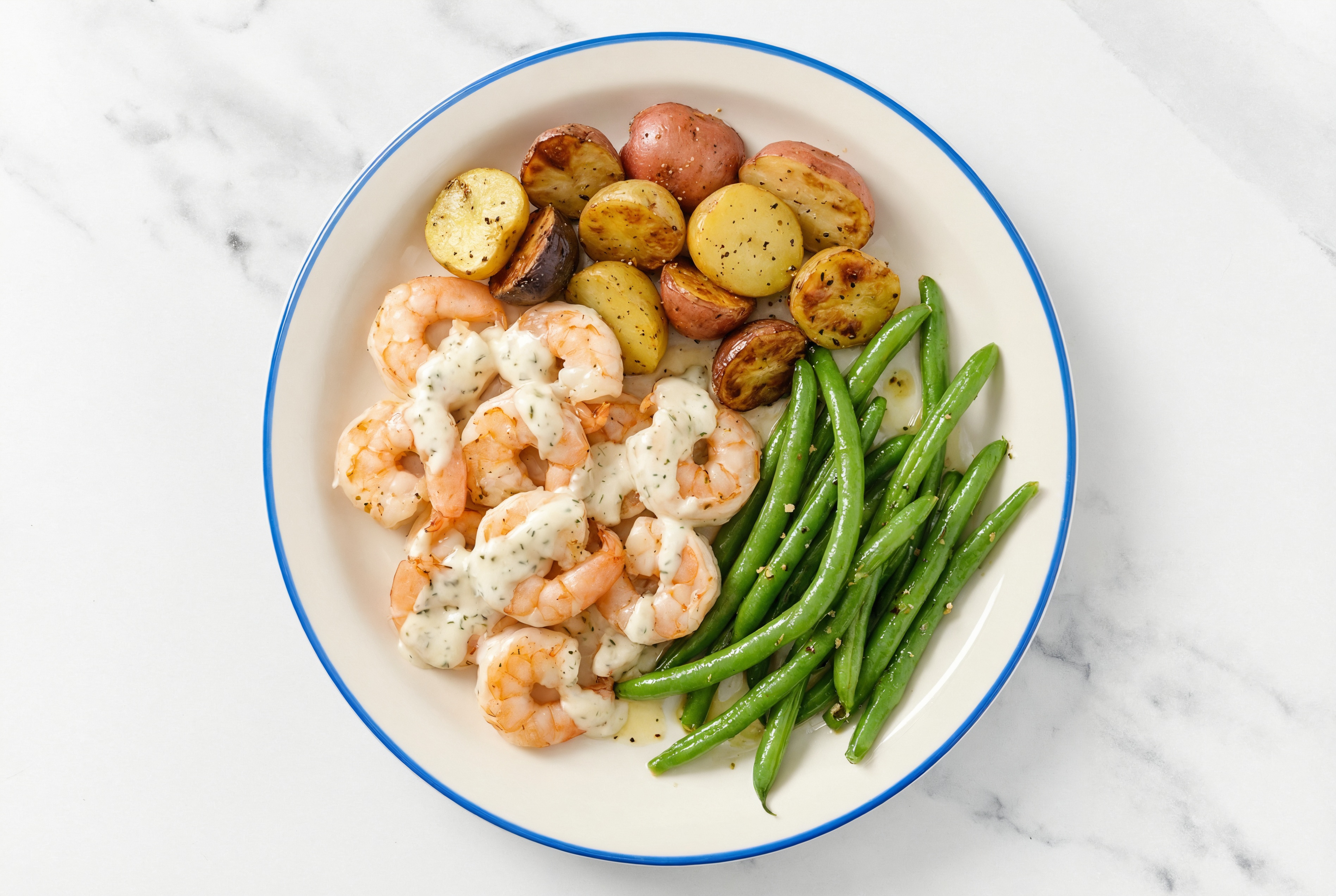 Creamy Garlic Shrimp Potato Bowl