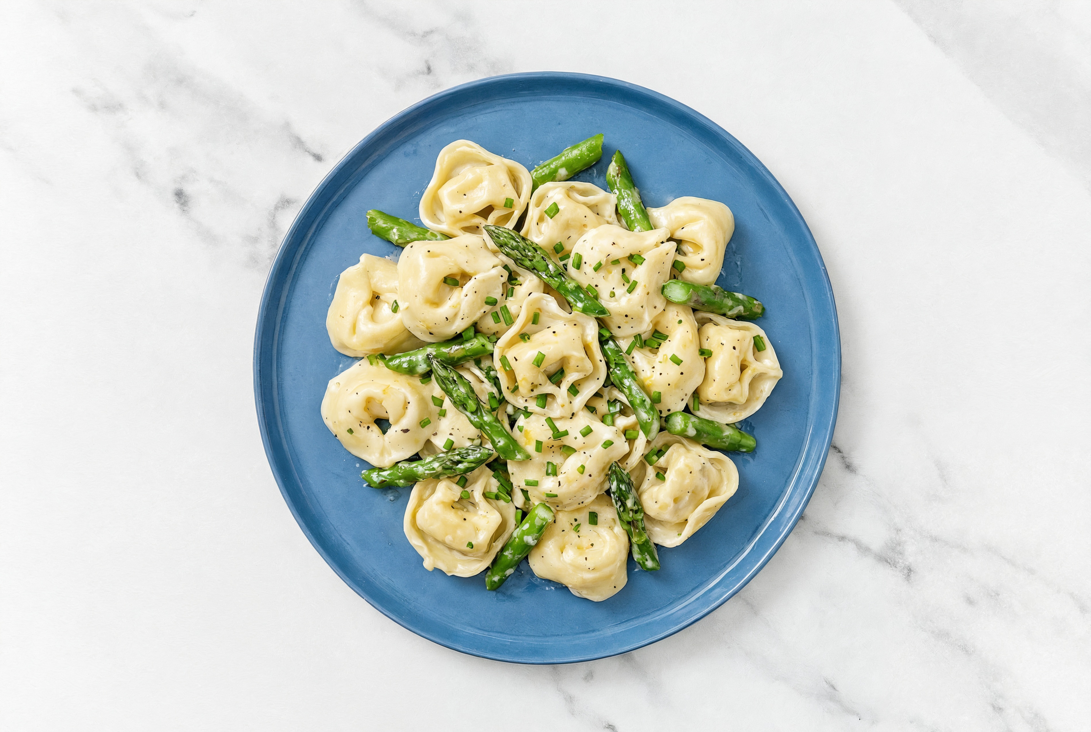 Creamy Lemon Asparagus Tortelloni with Classic Alfredo