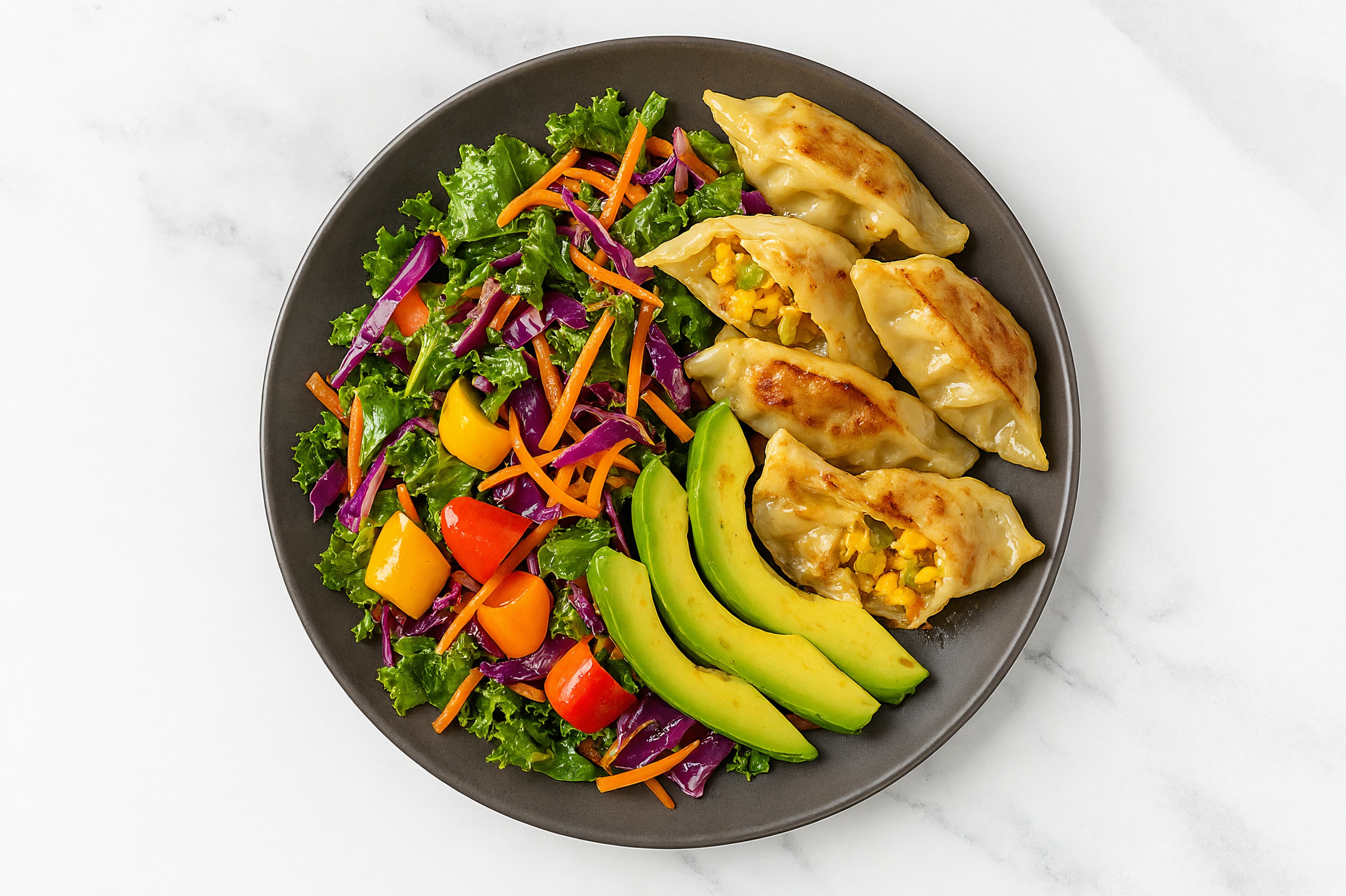 Crave-able Sesame Ginger Crispy Dumpling Salad