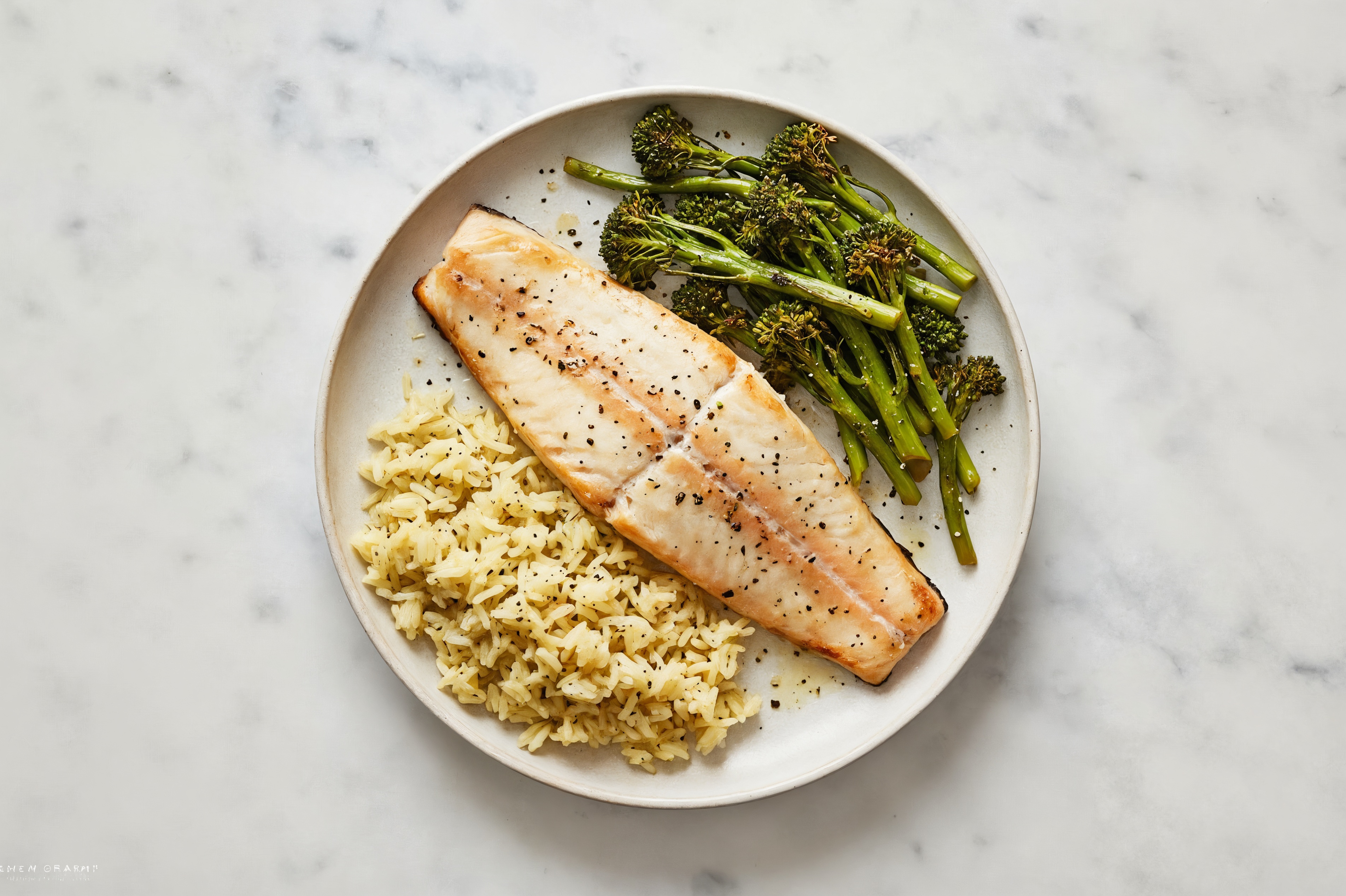 Garlic Oven Roasted Steelhead Trout with Seasoned Jasmine Rice