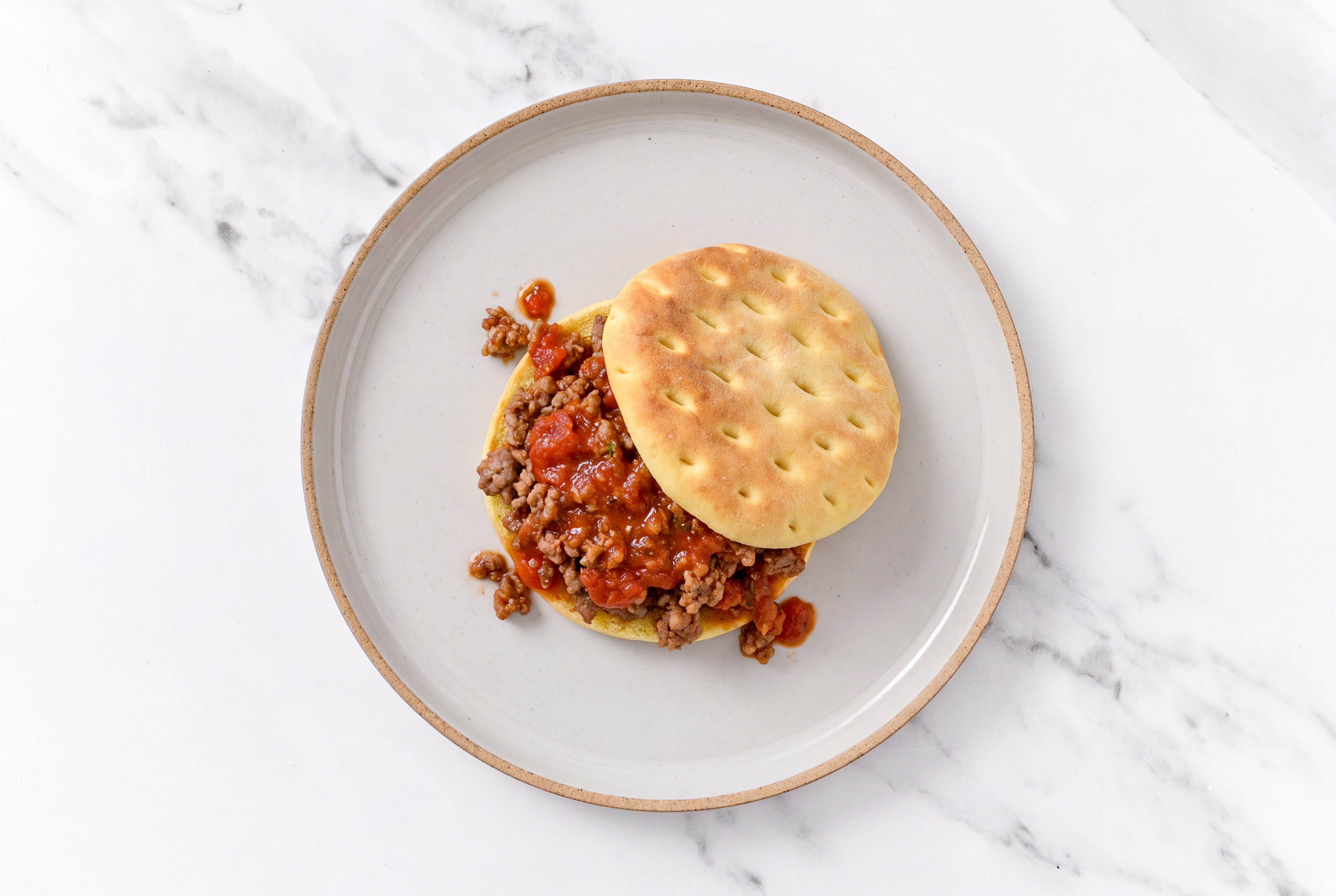  93/7 Lean Ground Beef Marinara Sandwich