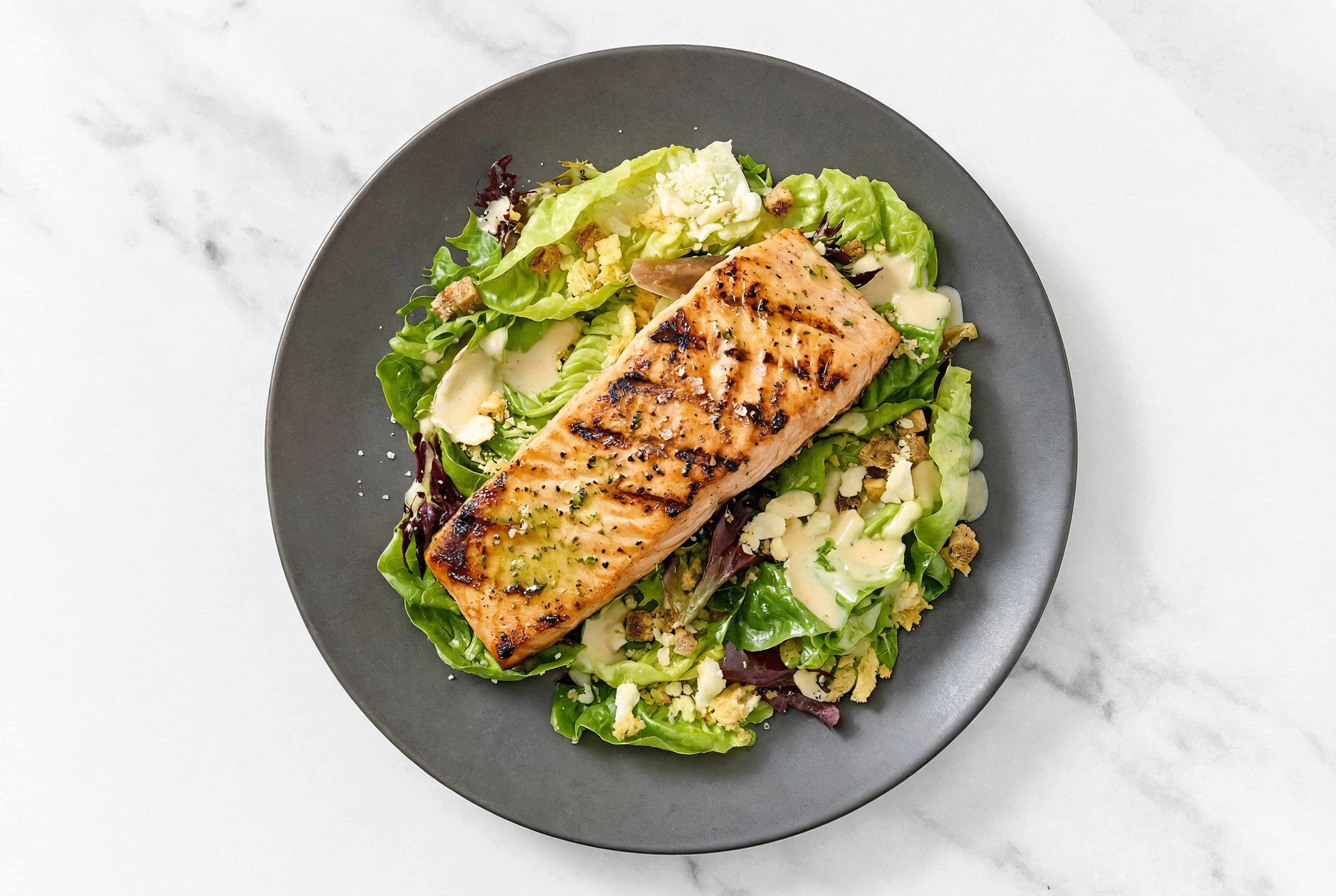 Grilled Green Goddess Salmon Little Gem Salad
