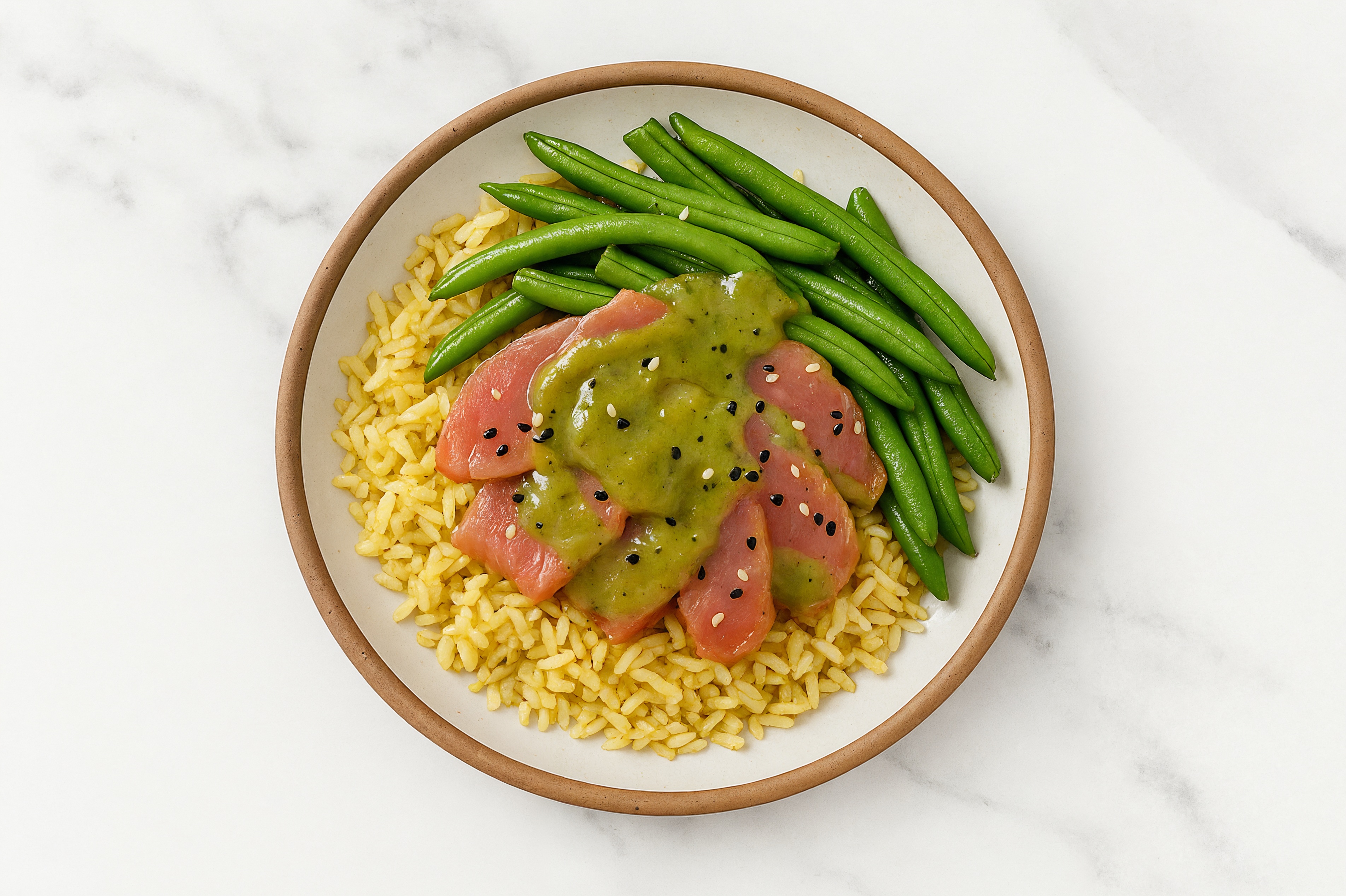 Tuna Jasmine Rice Bowl with Green Chile & Green Beans