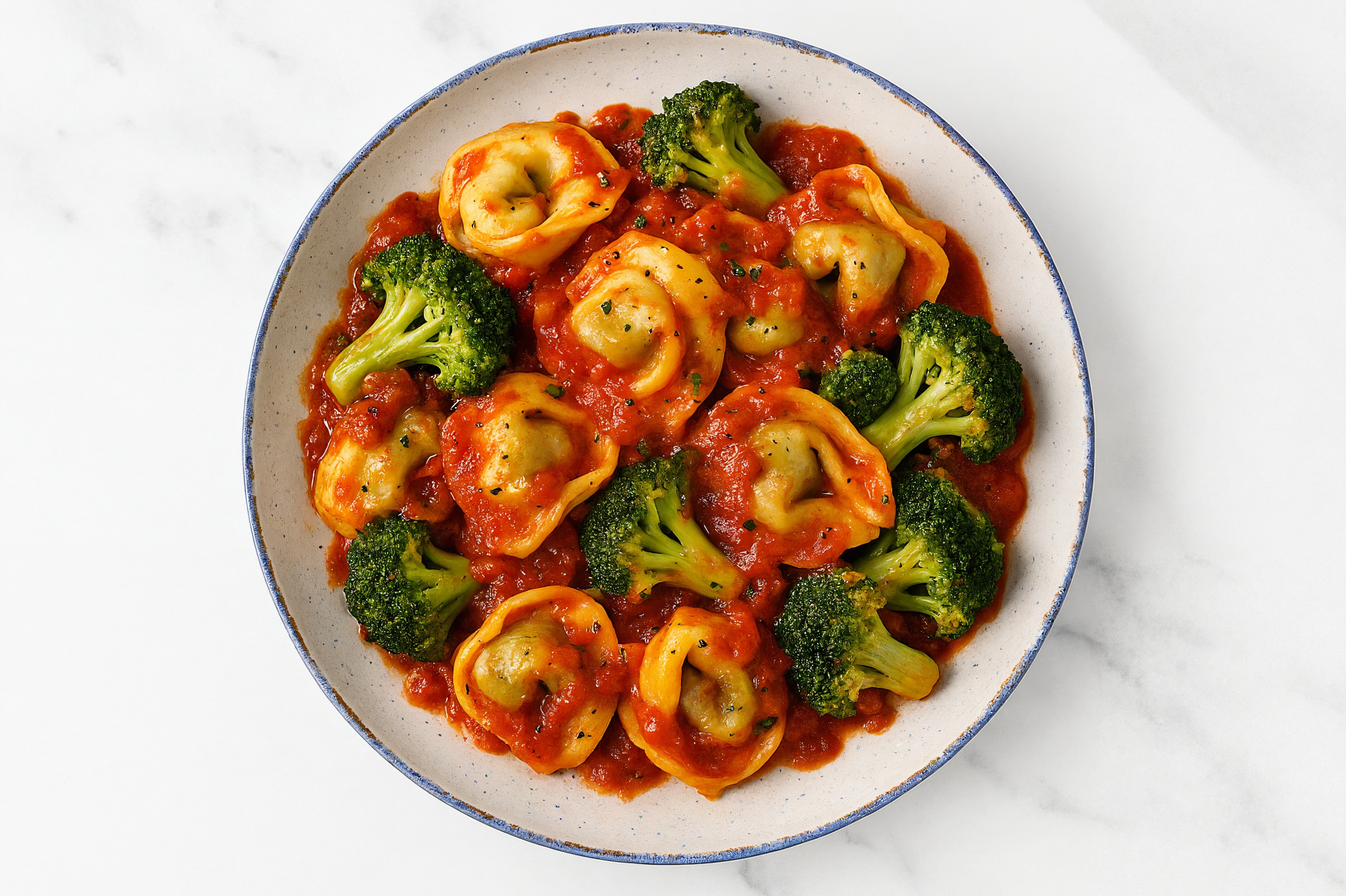 Red-Sauce Tortellini with Organic Broccoli