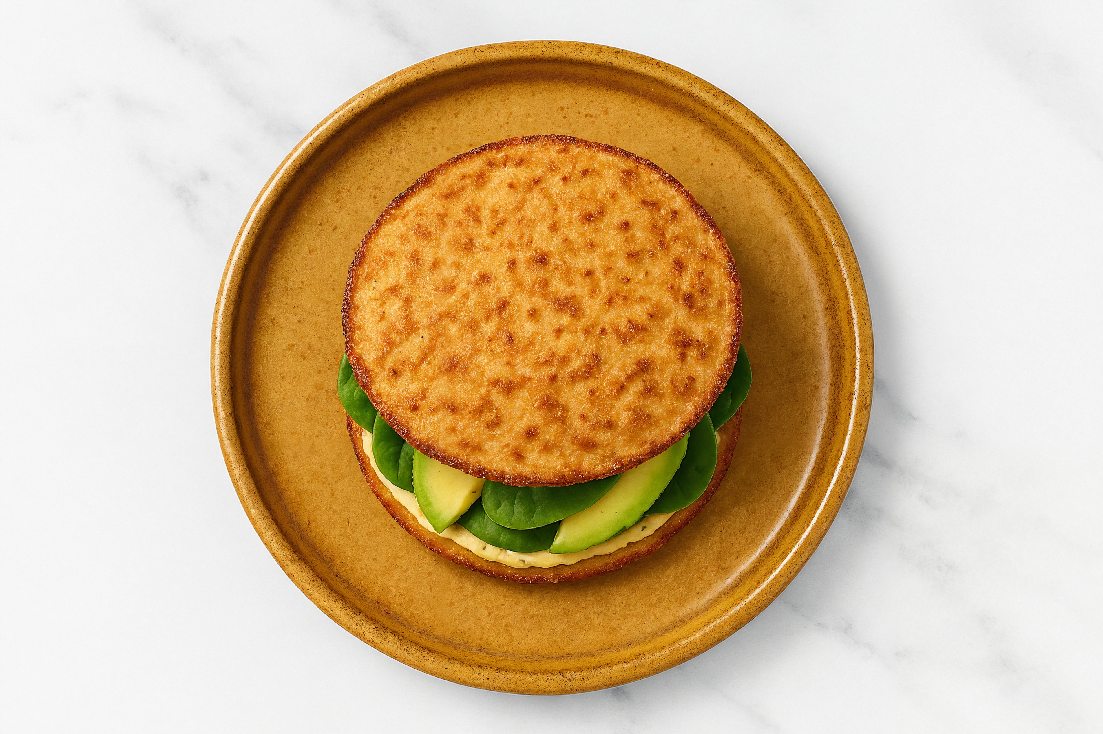 GF Lemony Hummus + Avo Sandwich with Baby Spinach