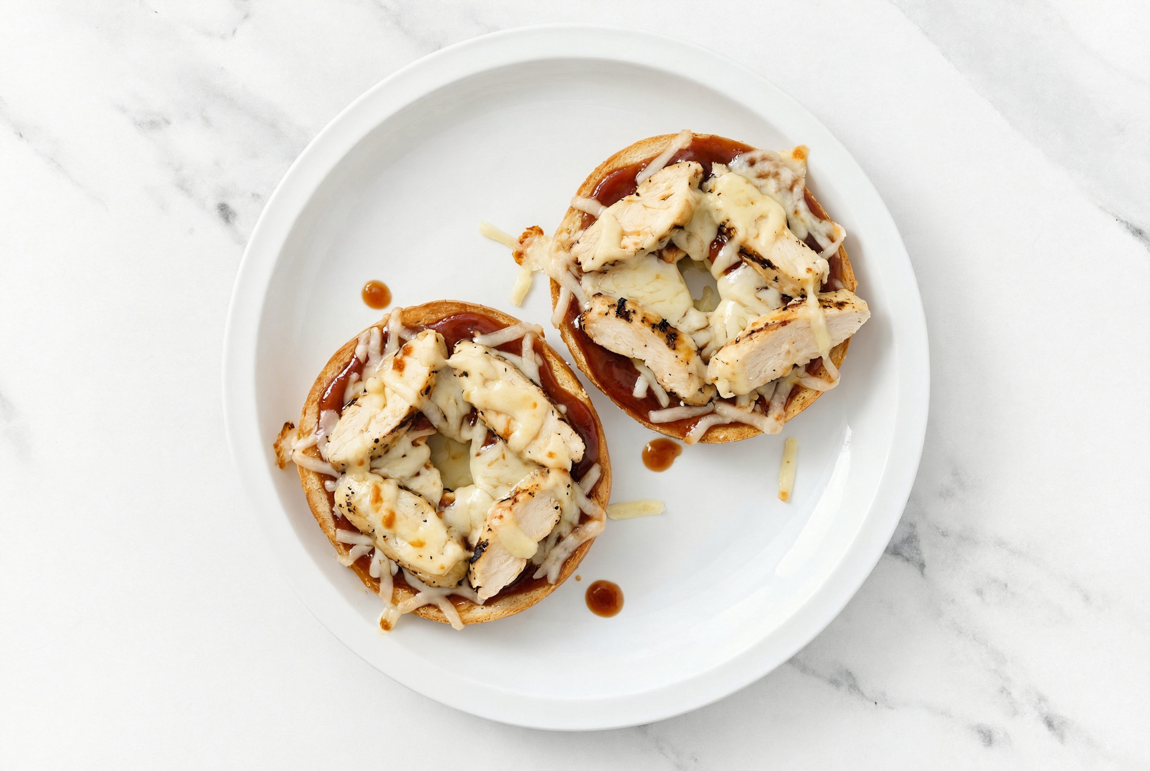BBQ Grilled Chicken Pizza Gluten-Free Plain Bagels