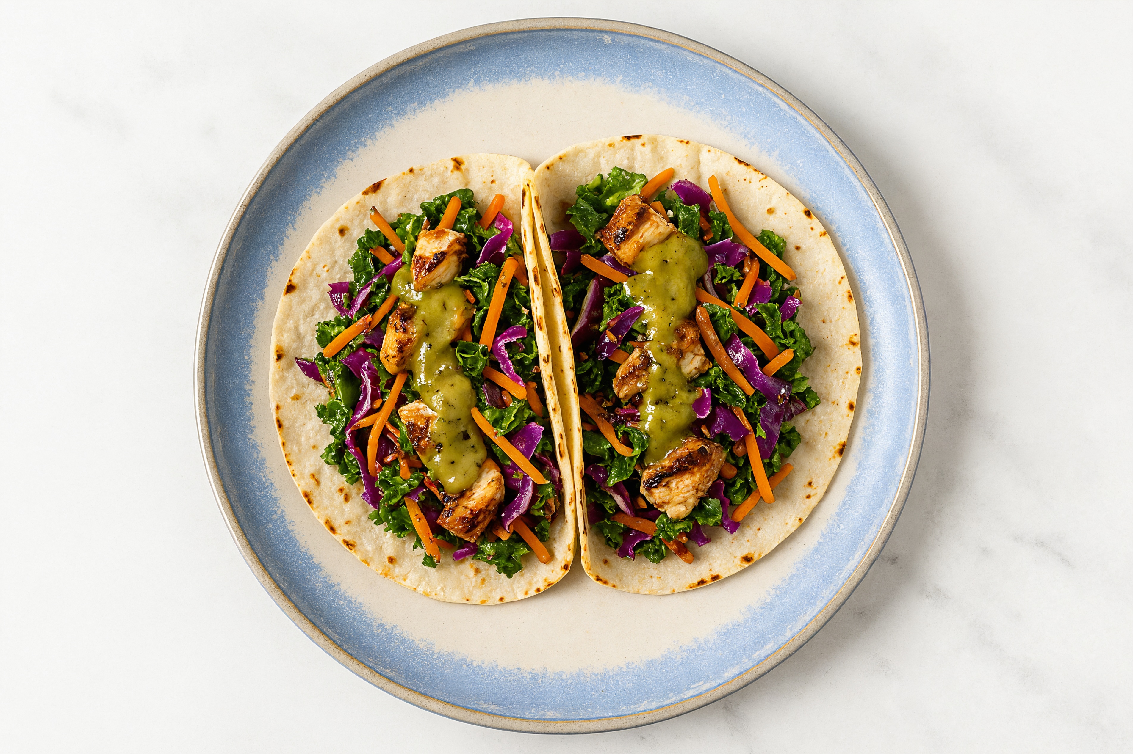 Green Chile Mediterranean Grilled Chicken Breast Tacos