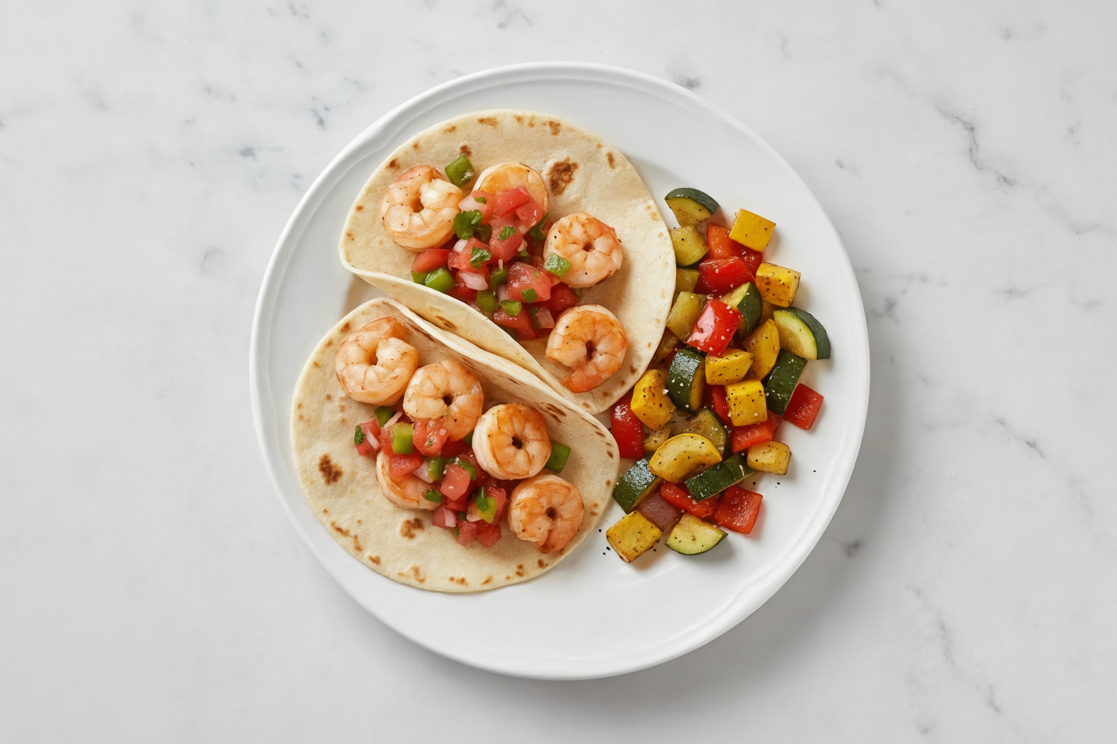 Summertime Veggie + Shrimp XL Tacos