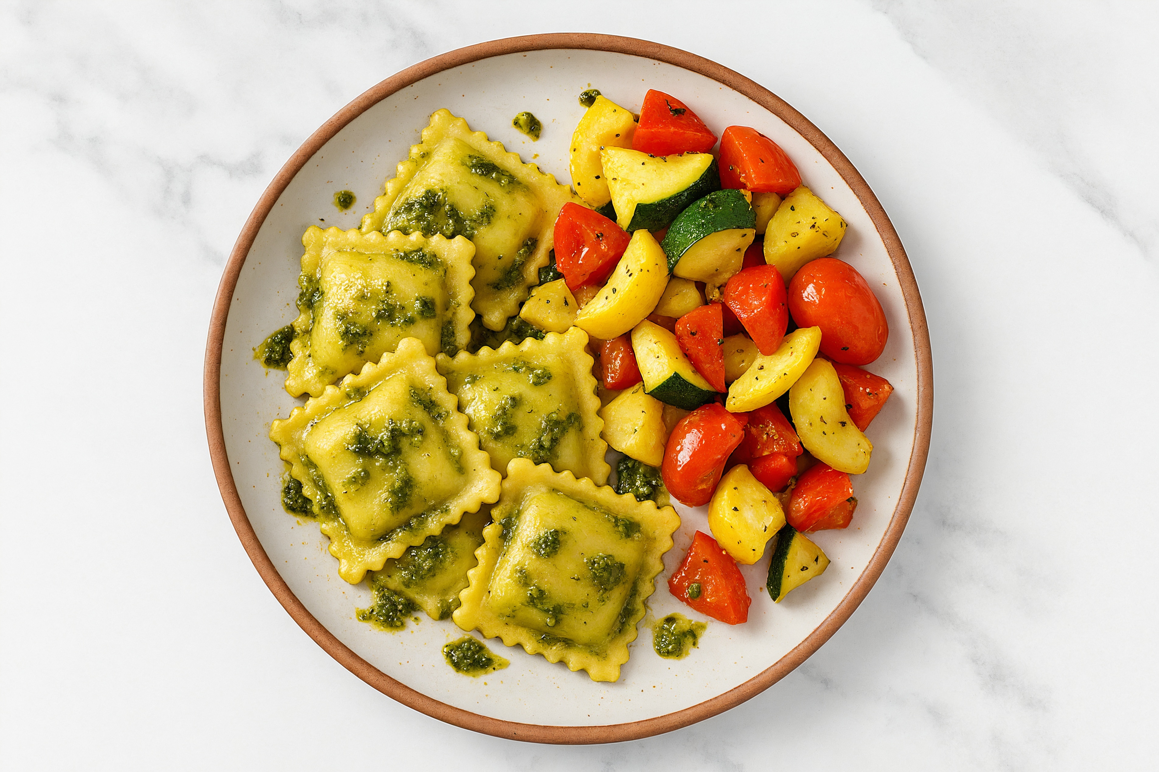 Super Veggie Pesto Summer Squash Ravioli