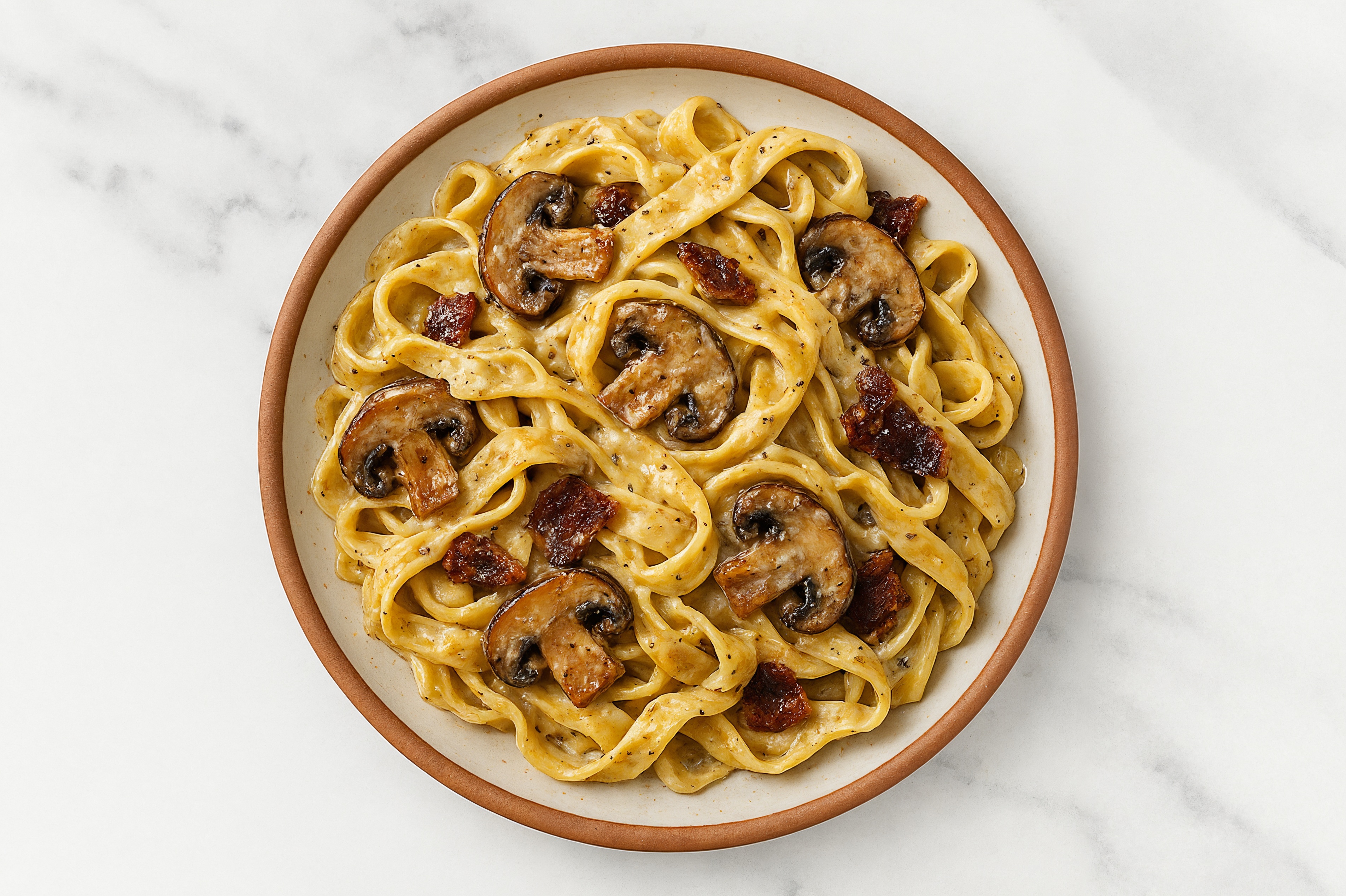 Creamy Rosemary Truffle Sauce MyBacon + Mushroom Tagliatelle