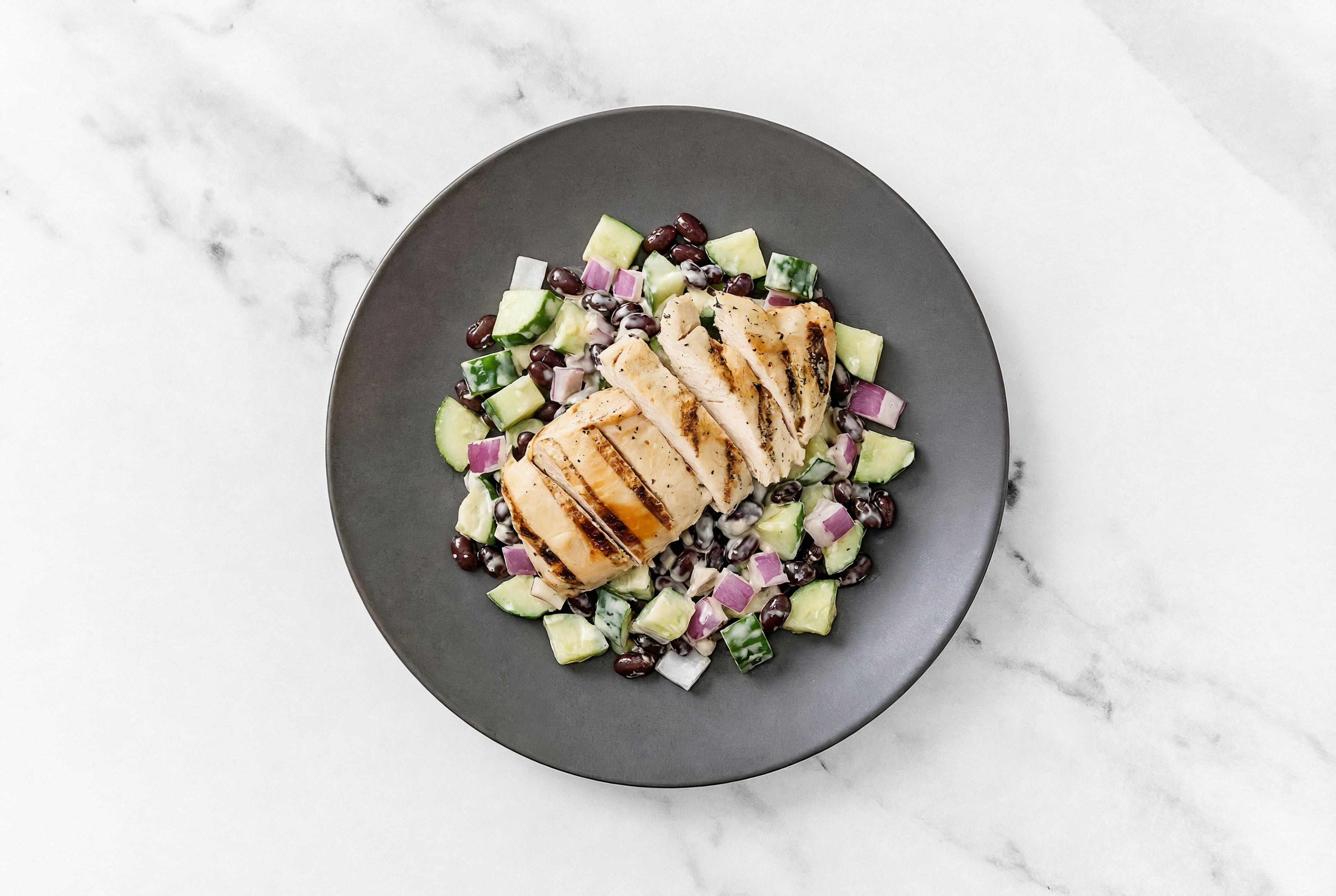 Garlic Black Bean + Grilled Chicken Salad