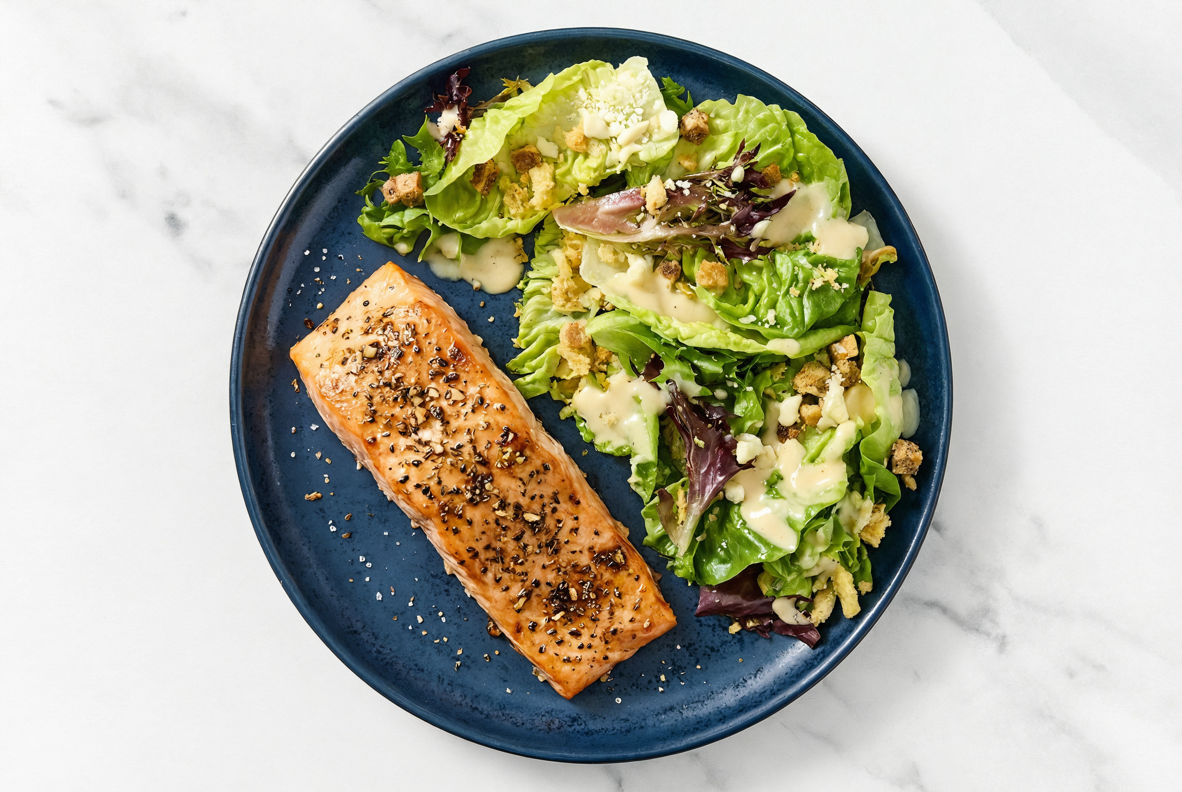 Balsamic Aioli Salmon + Little Gem Salad