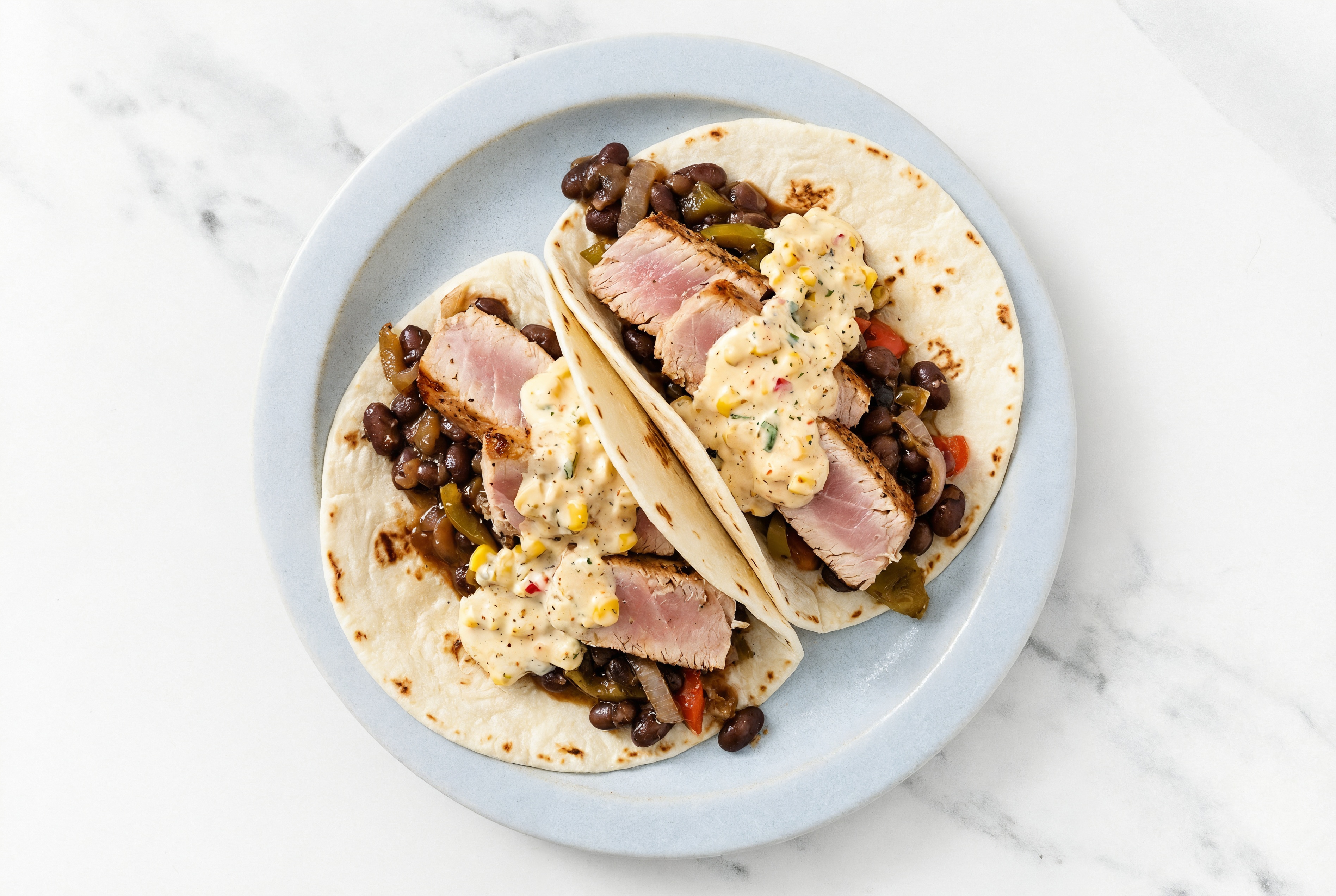 Tuna Steak + Black Bean Street Tacos