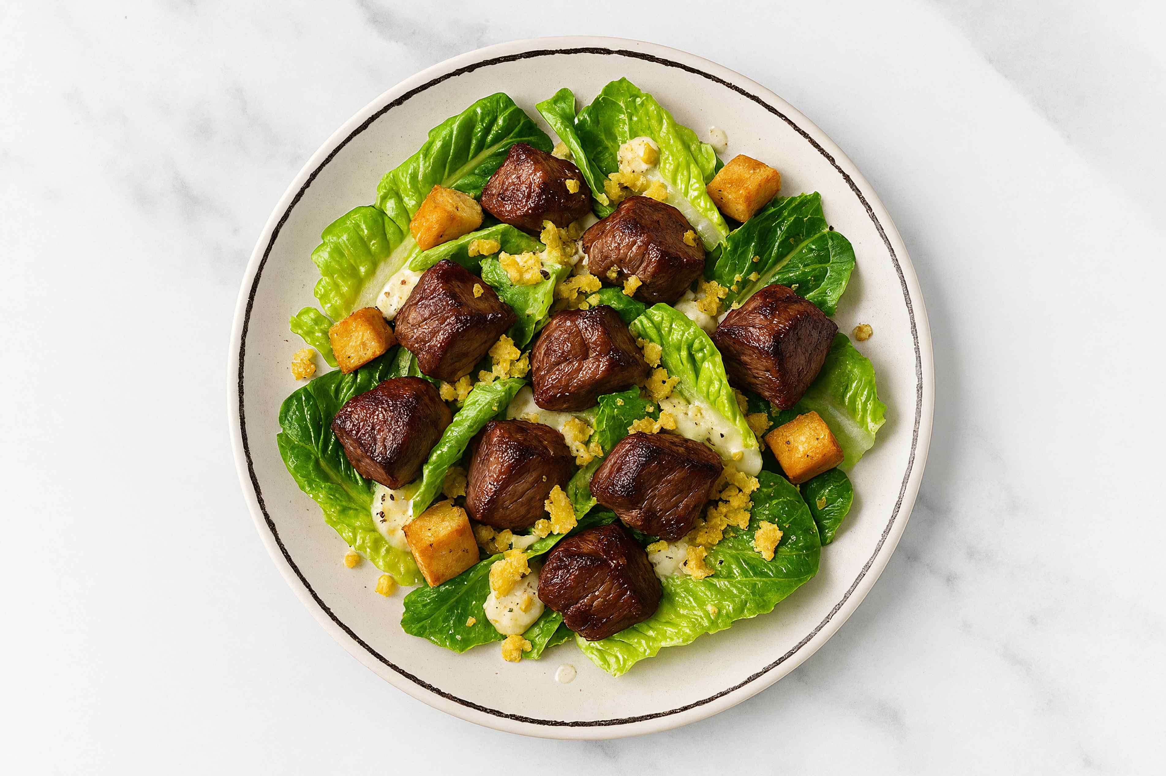 Crispy Parmesan Lamb Caesar Salad