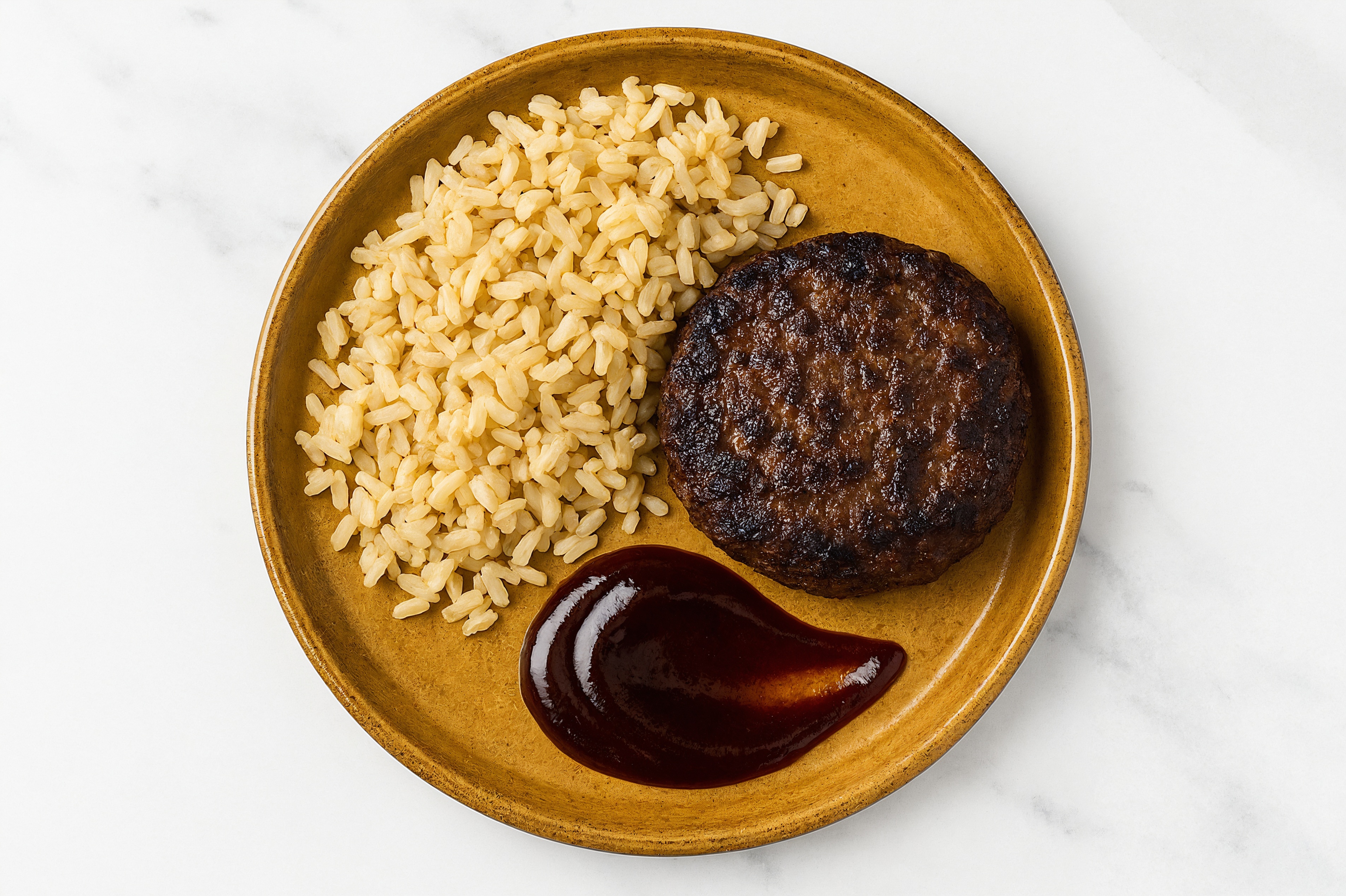 Japanese BBQ Brisket Burgers with Brown Rice