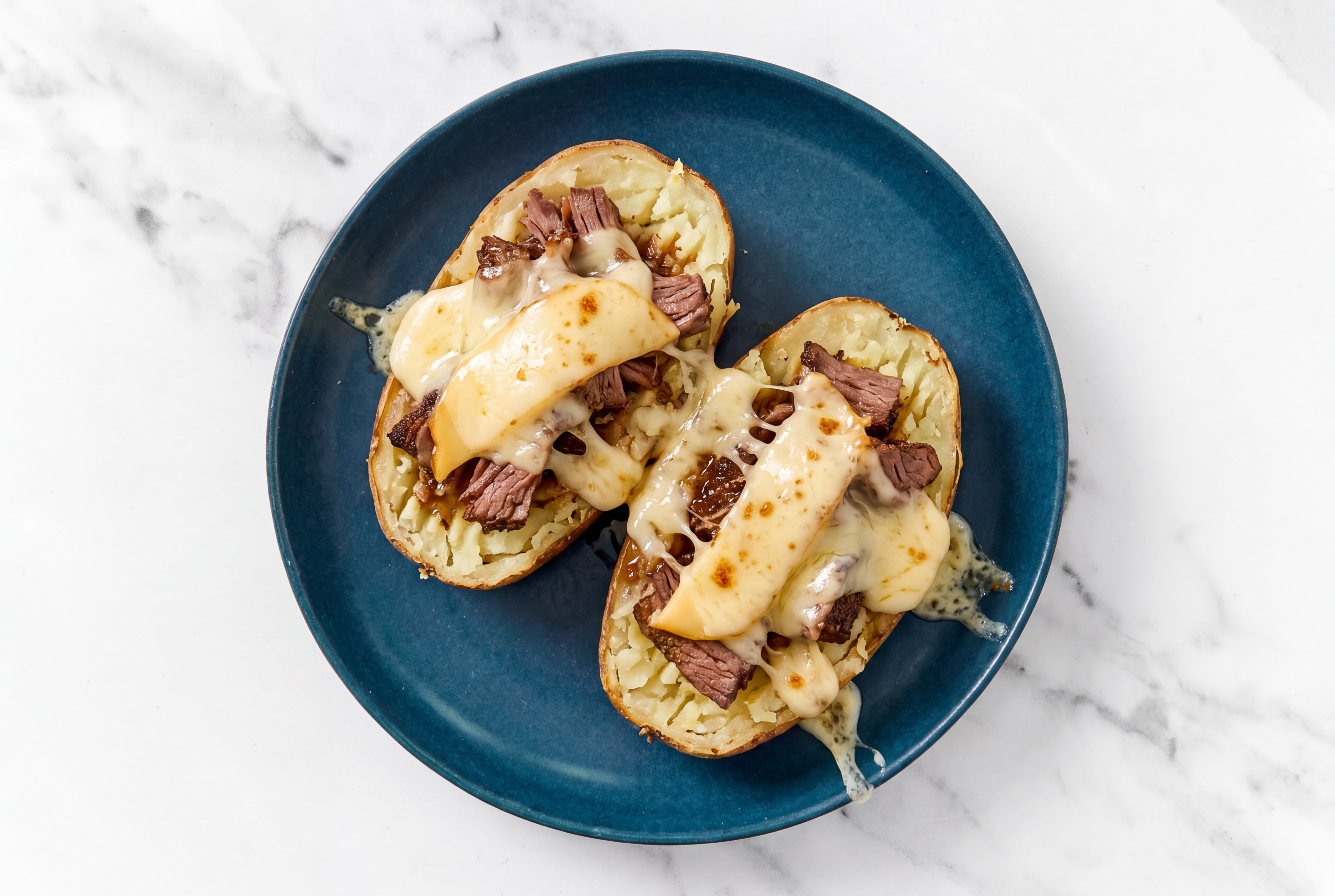 Melty Gouda Short Rib Stuffed Microwave-Ready Russet Potato