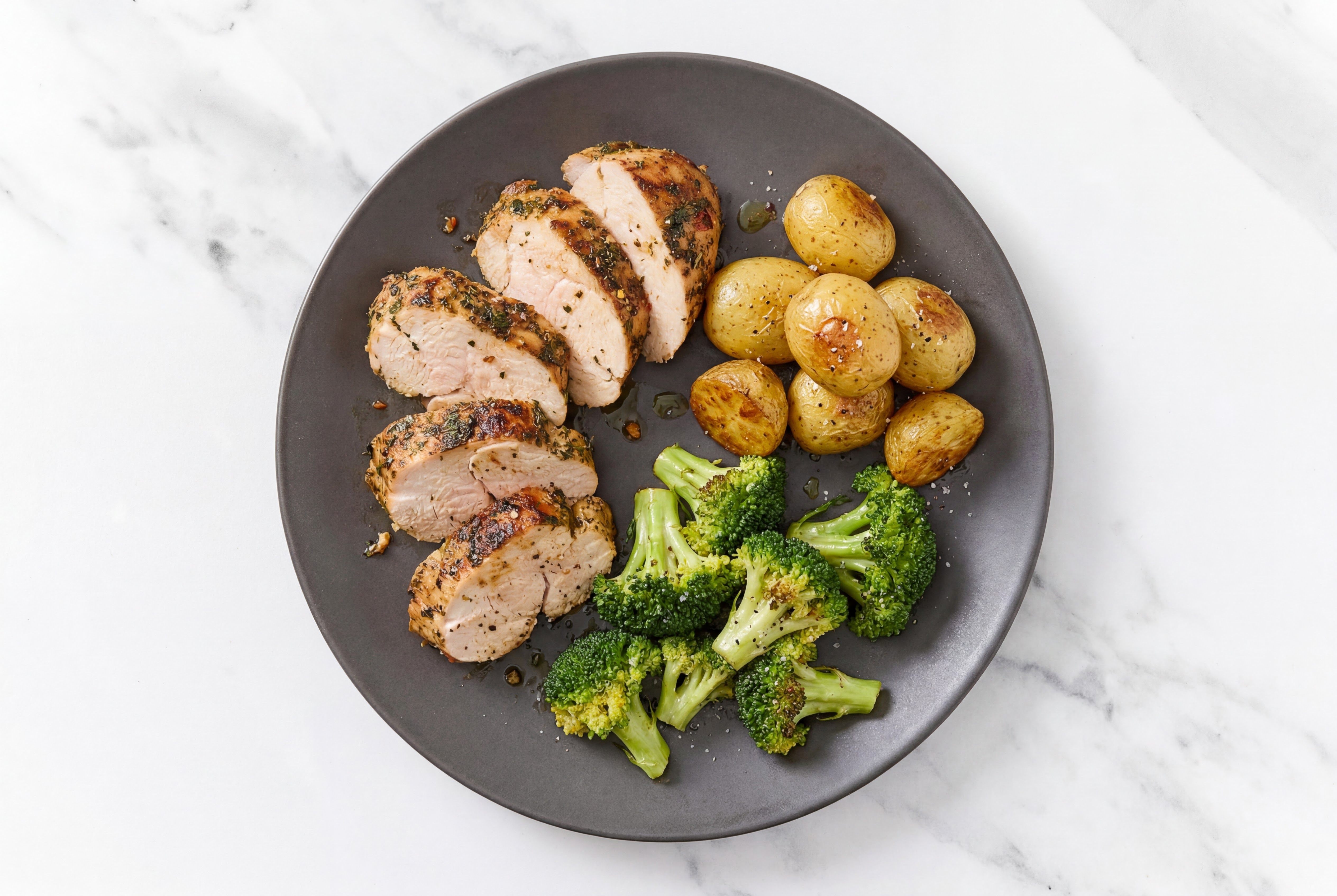 Turkey Tenderloin with Broccoli Florets + Yellow Potatoes