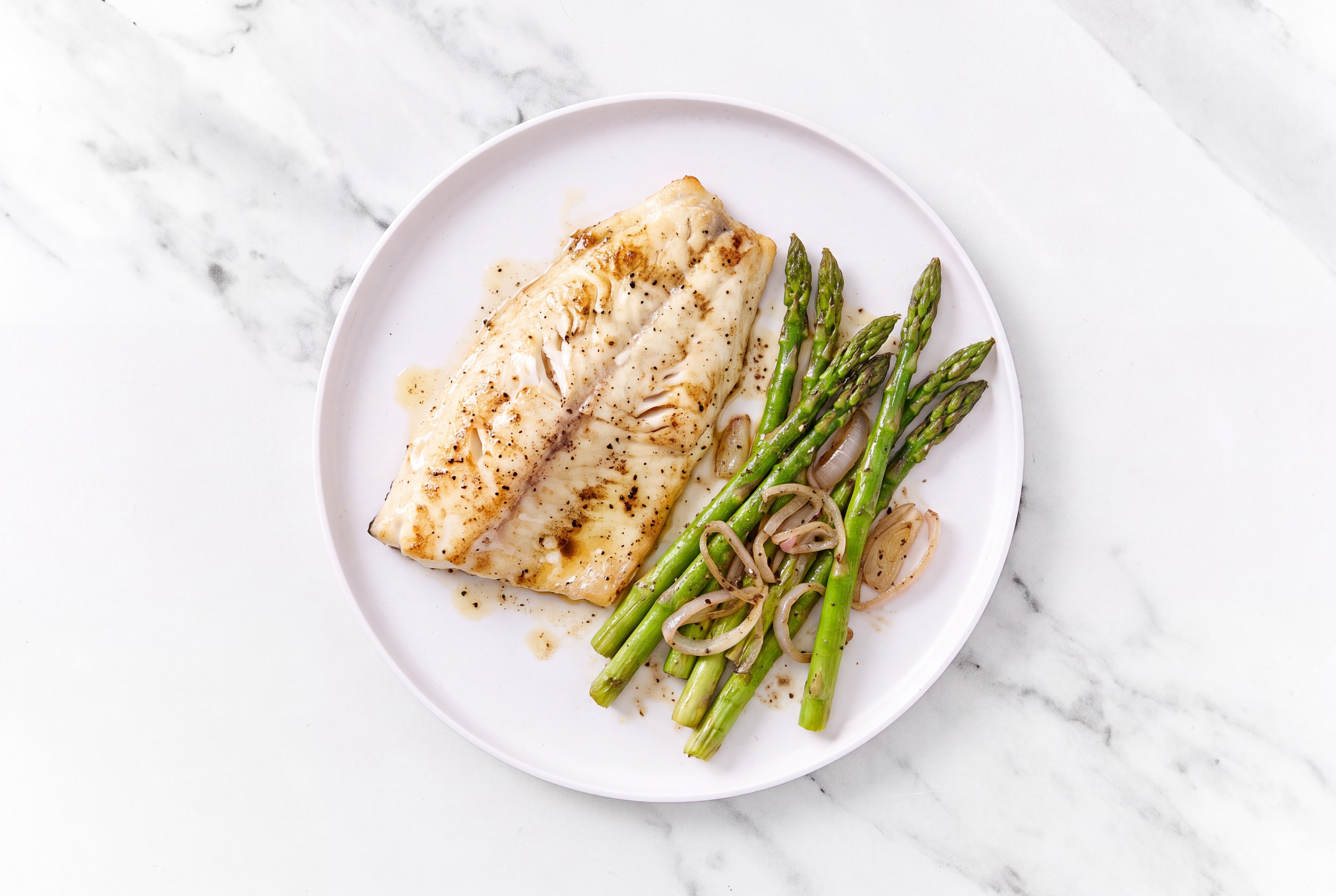 Balsamic Rubbed Steelhead Trout + Aromatic Asparagus