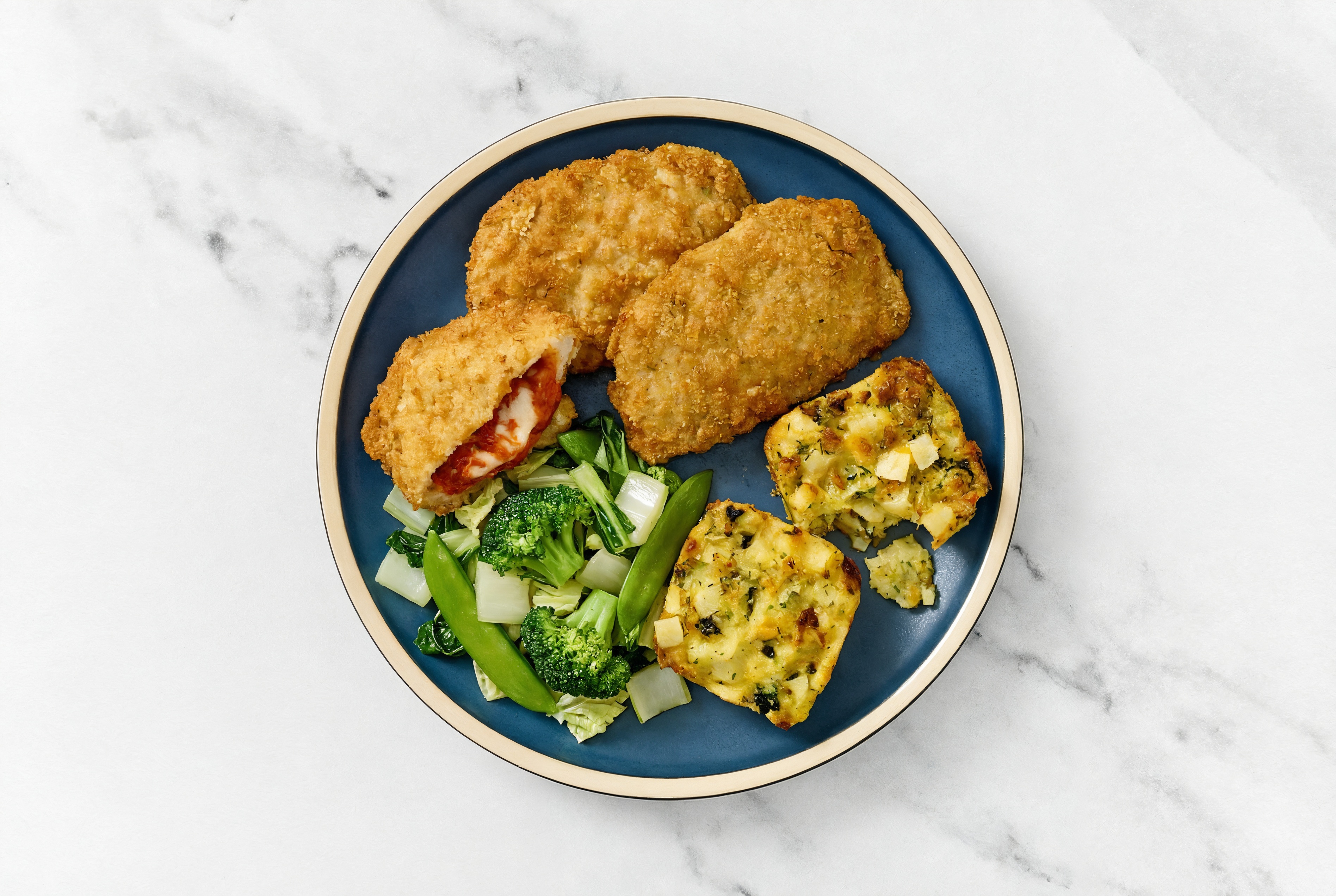 "Chicken" Parm with Bok Choy & Potato Bake