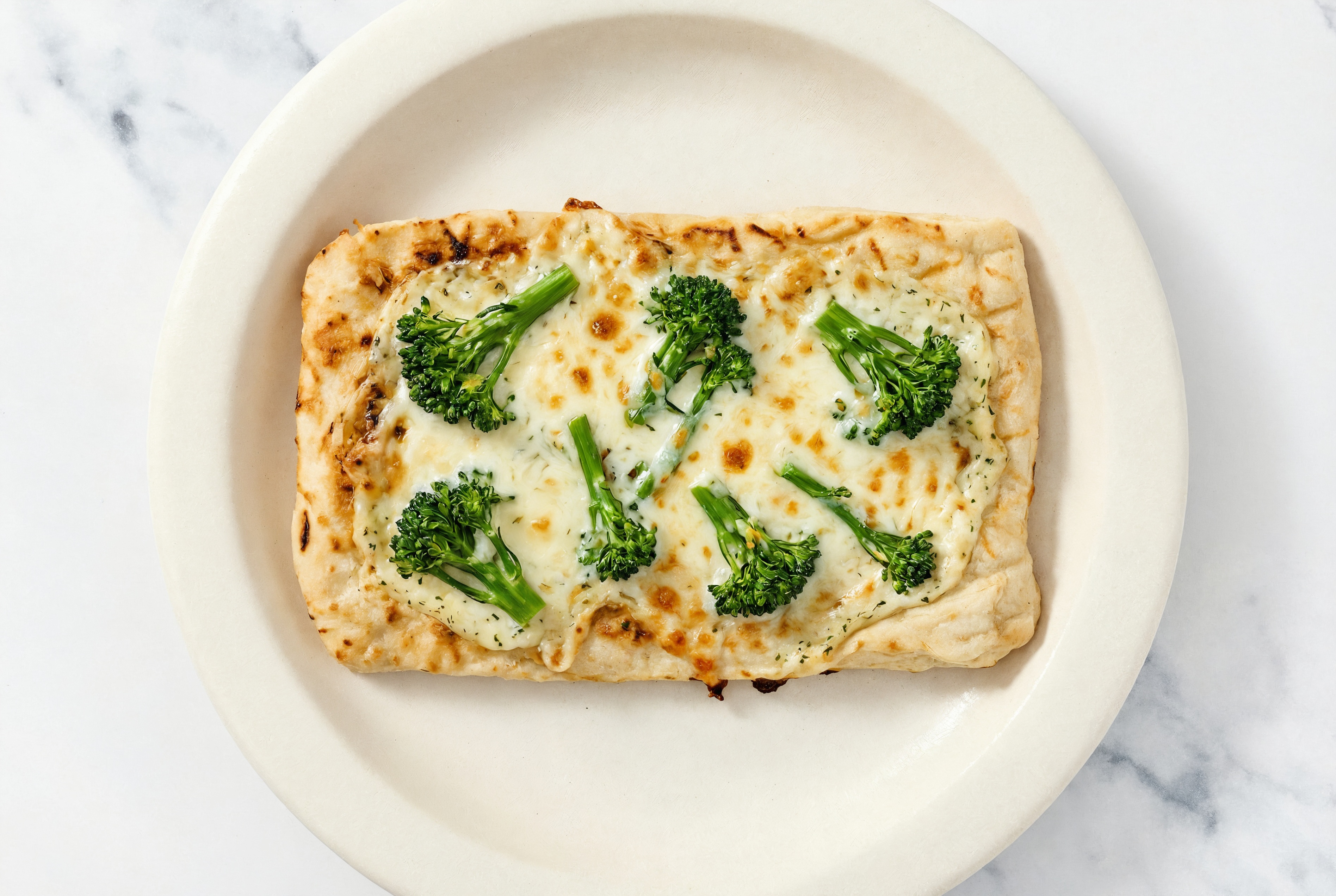 Broccoli Herb Cream Wood Grilled Pizza Crusts