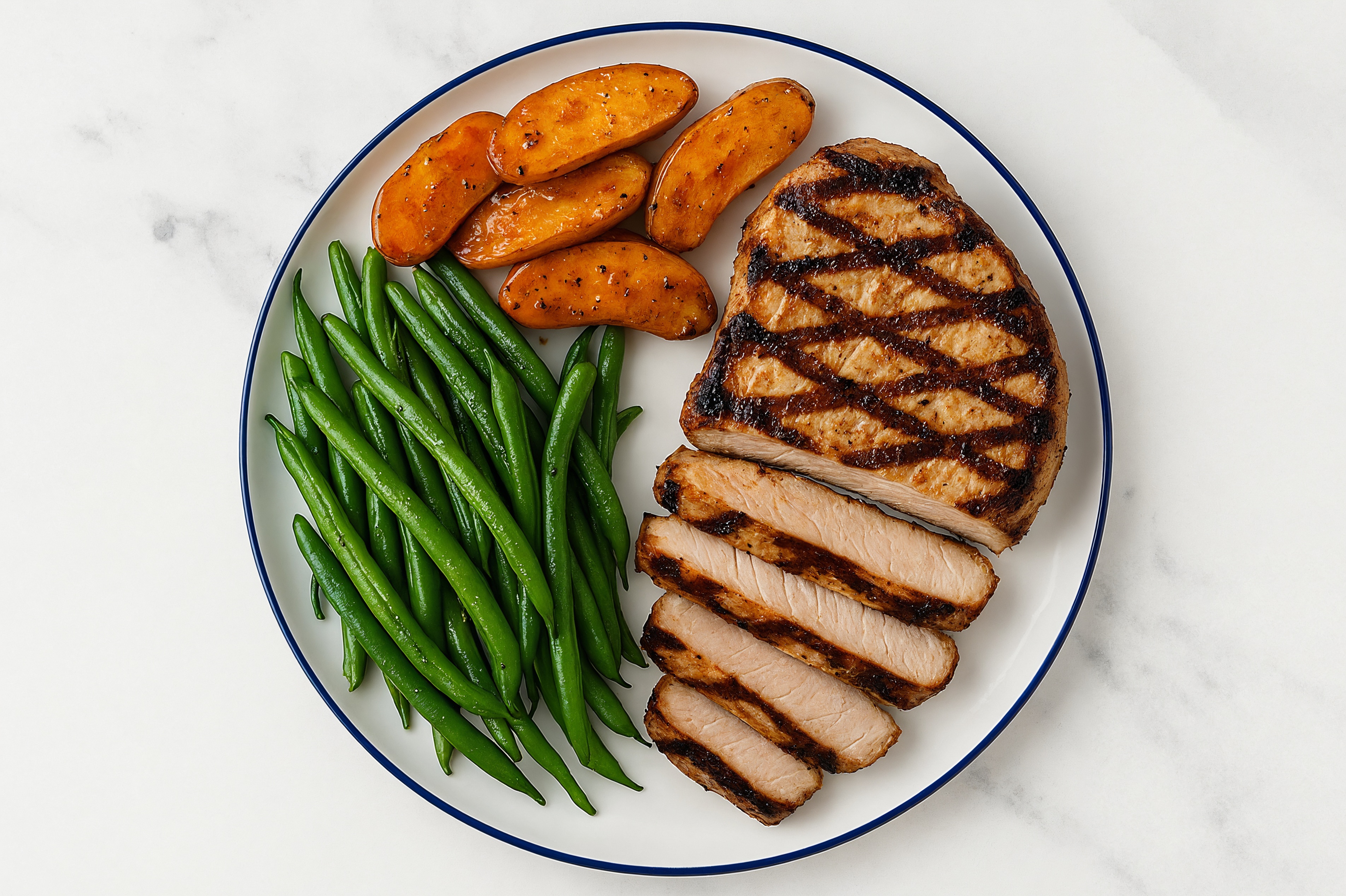 Pork Chops with Hickory Potatoes + Organic Green Beans