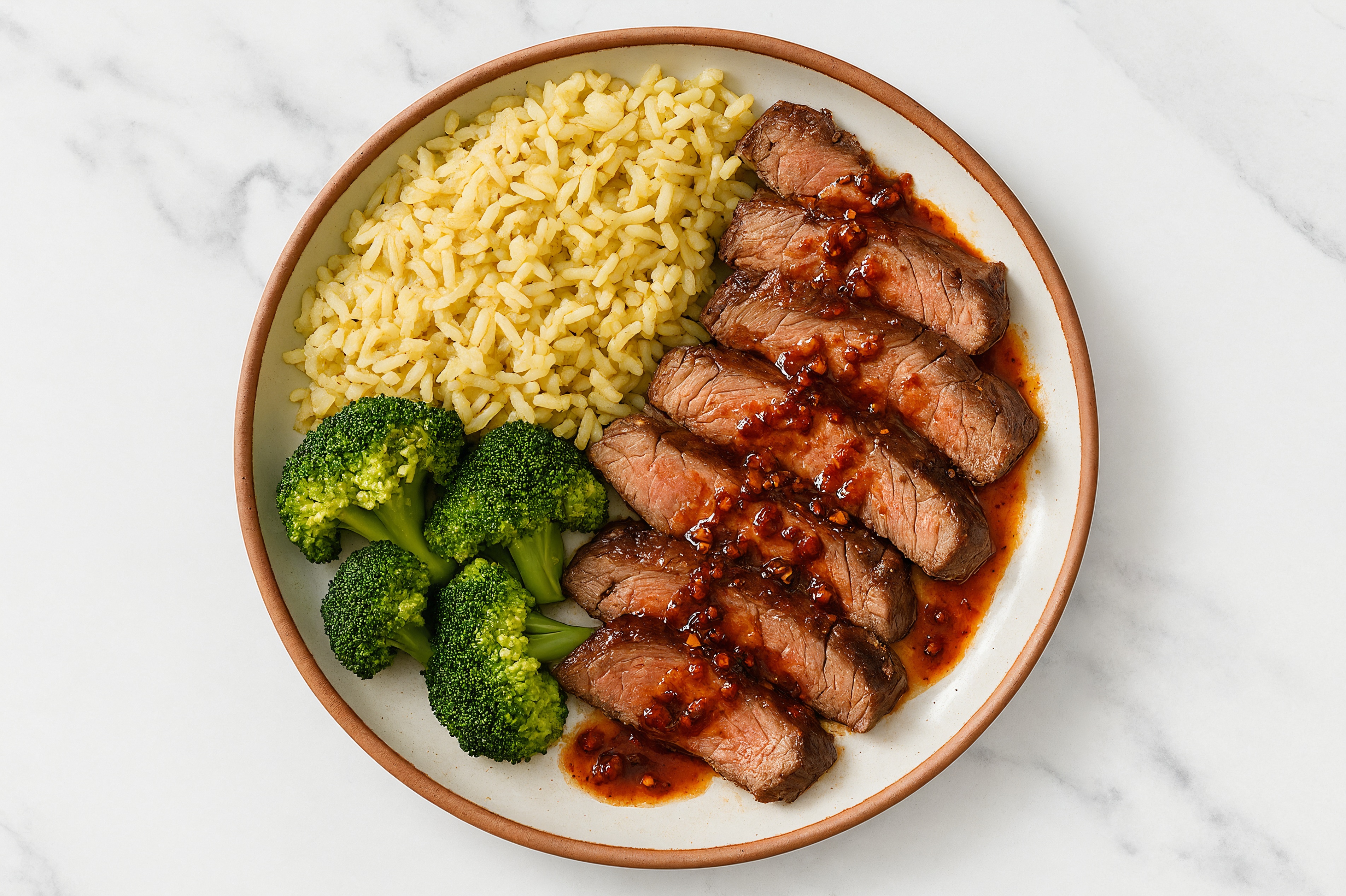 Herby Chili Crisp Beef Sirloin Steak Seasoned Jasmine Rice Bowl