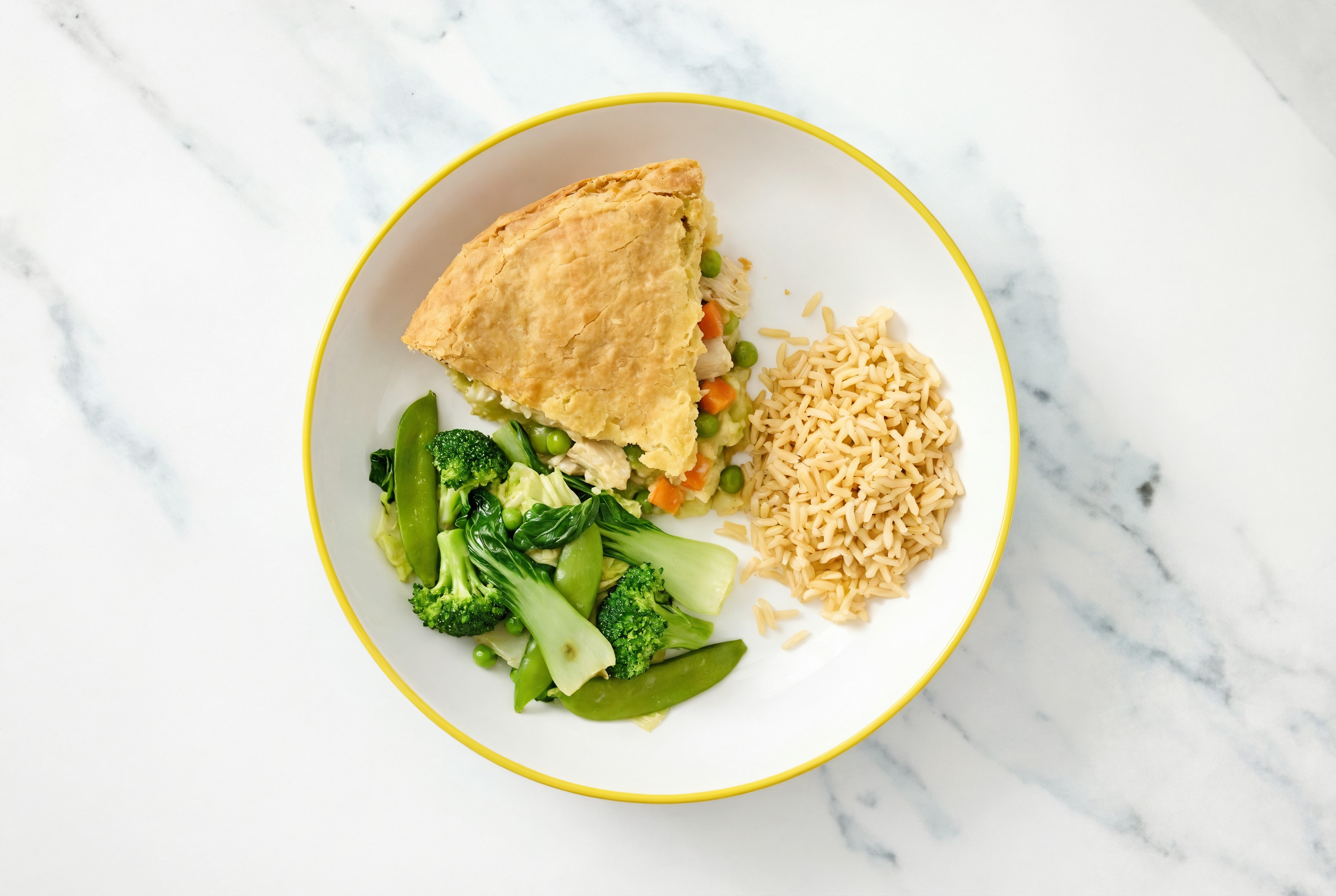Chicken Pot Pie with Bok Choy & Bone Broth Rice