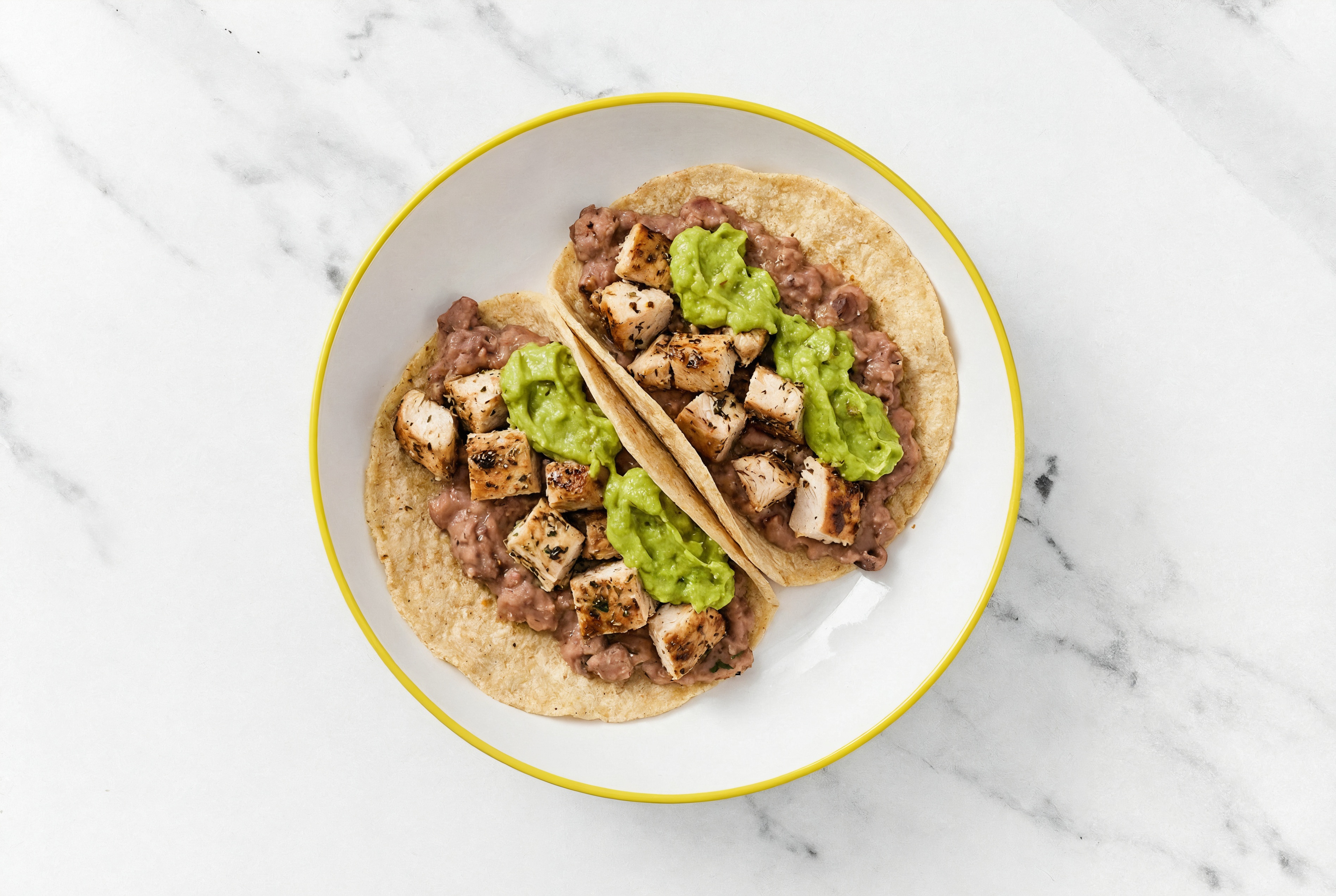 Chipotle Turkey Tacos with Guacamole & Refried Red Beans