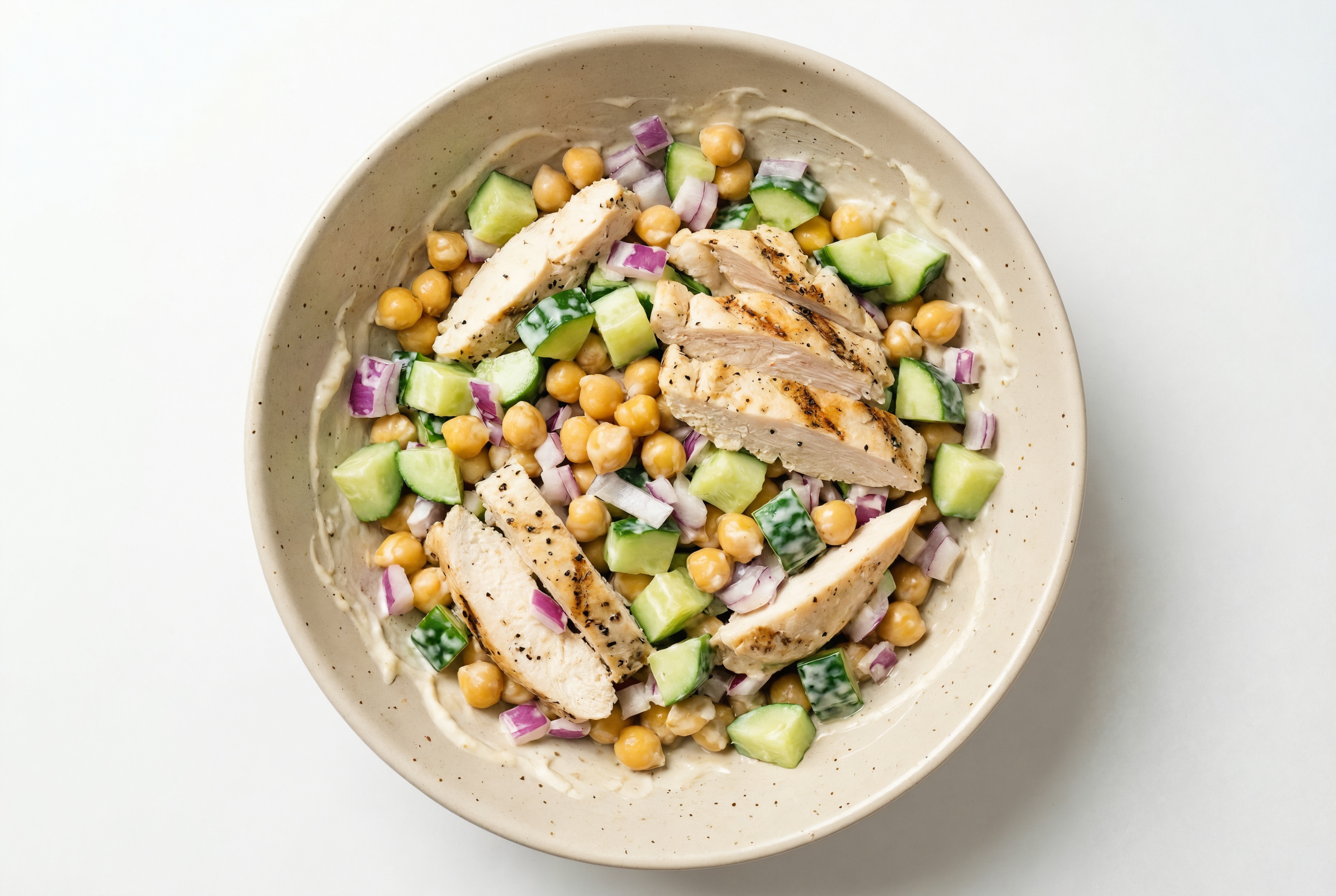 Garlic Chickpea + Grilled Chicken Salad