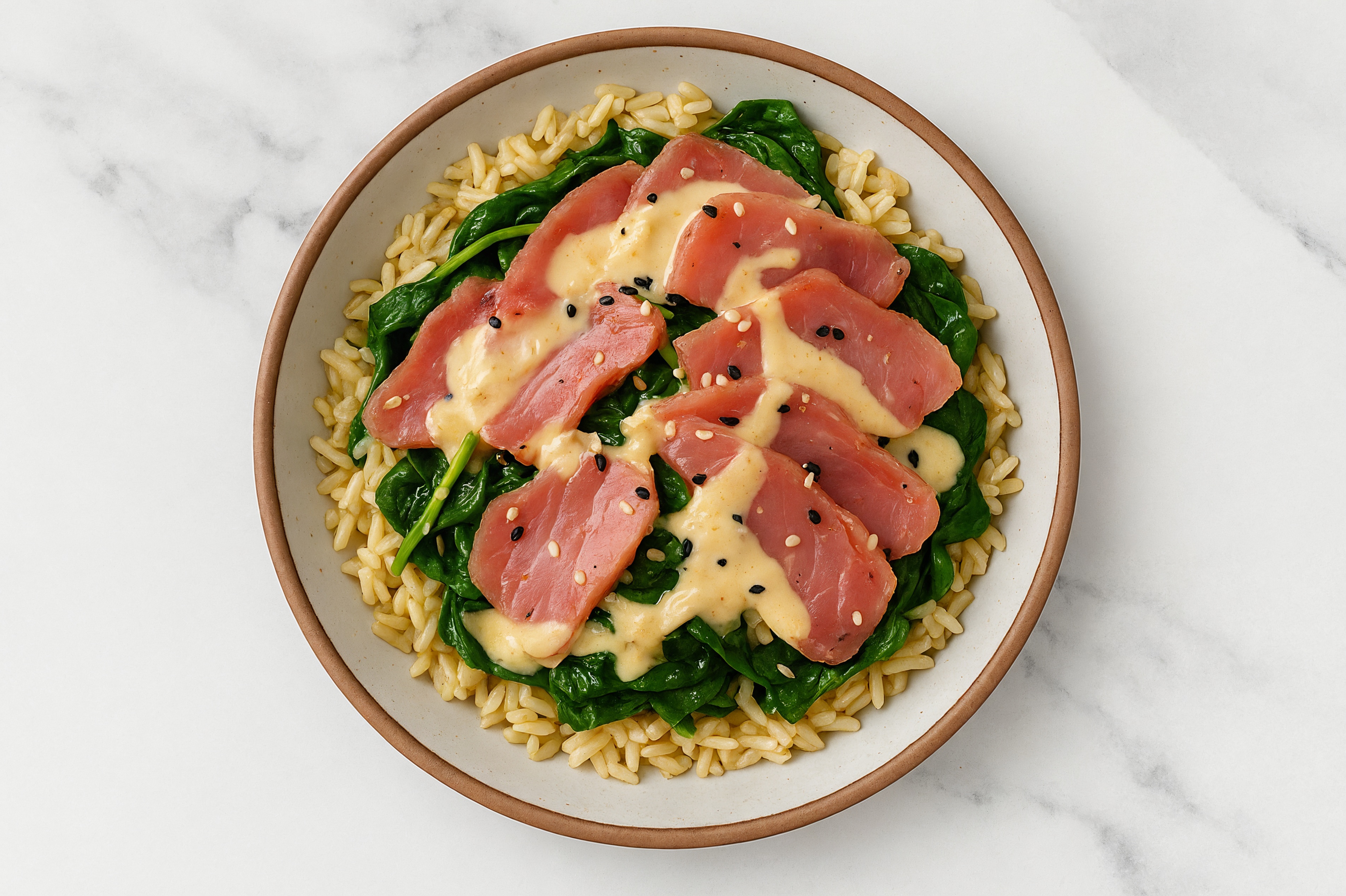 Tuna Rice Bowl with Miso & Organic Spinach