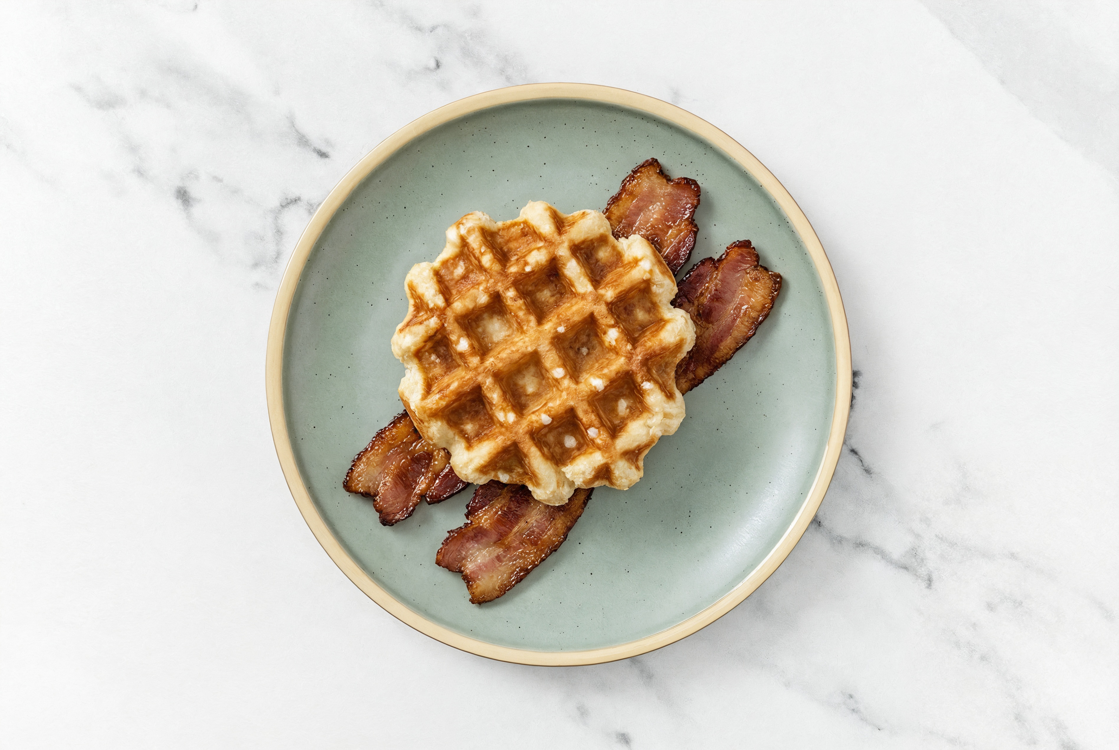 Belgian Waffle + Crispy Bacon