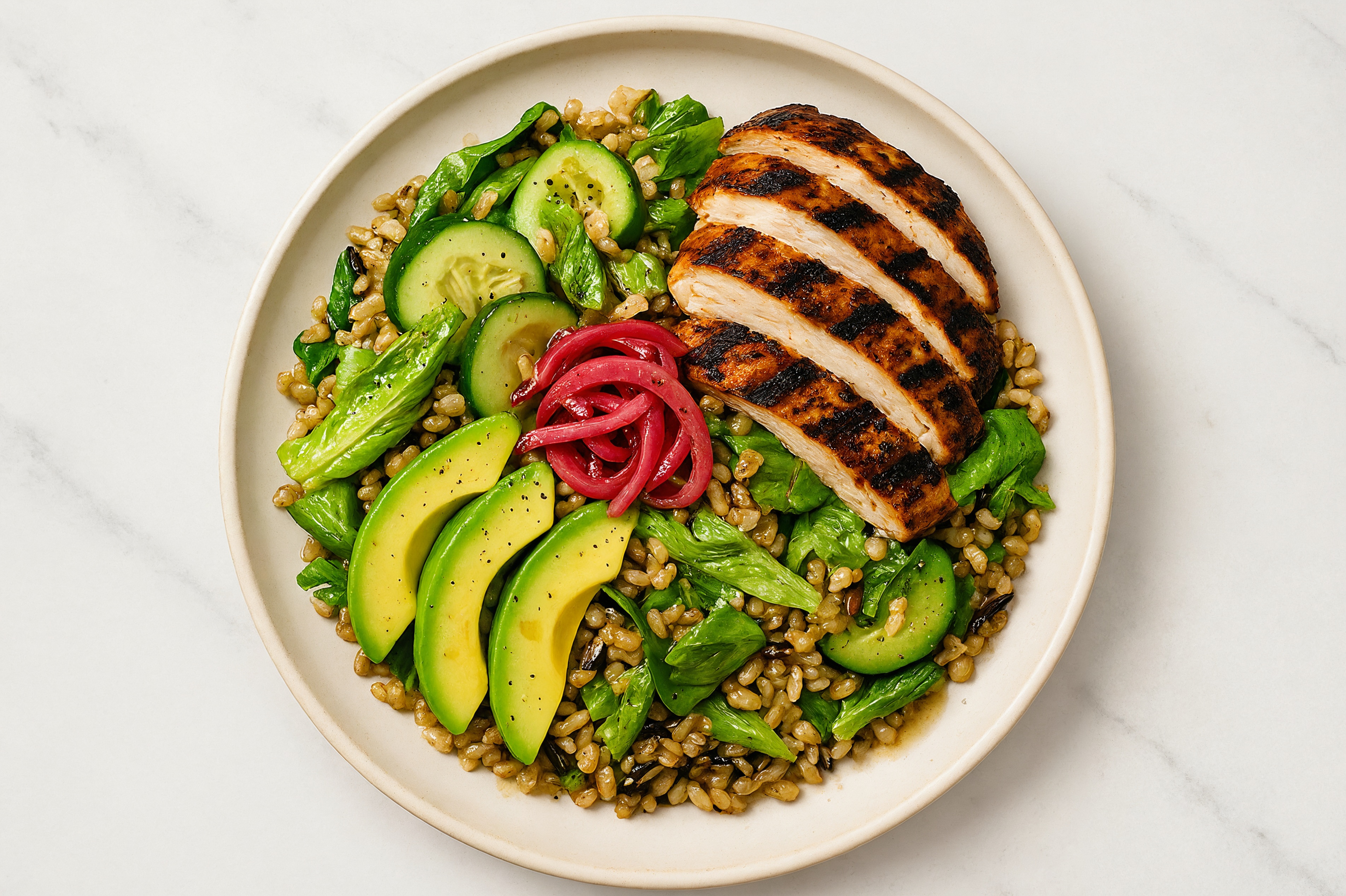 Go-To Spicy Chicken Grain Salad Bowl