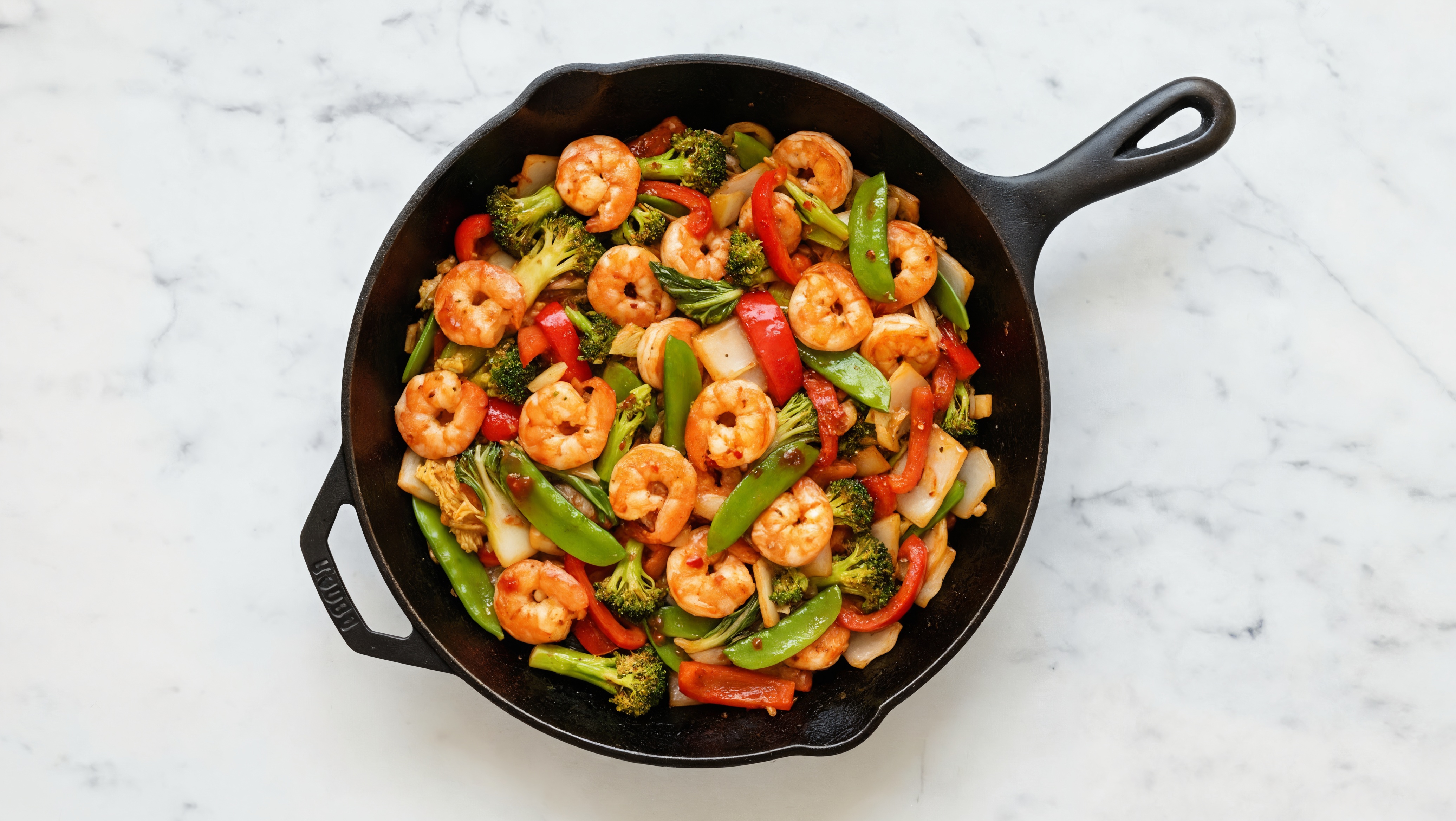 Sweet Chili Lime Shrimp with Bok Choy Mix + Bell Pepper over Chicken & Herb Rice