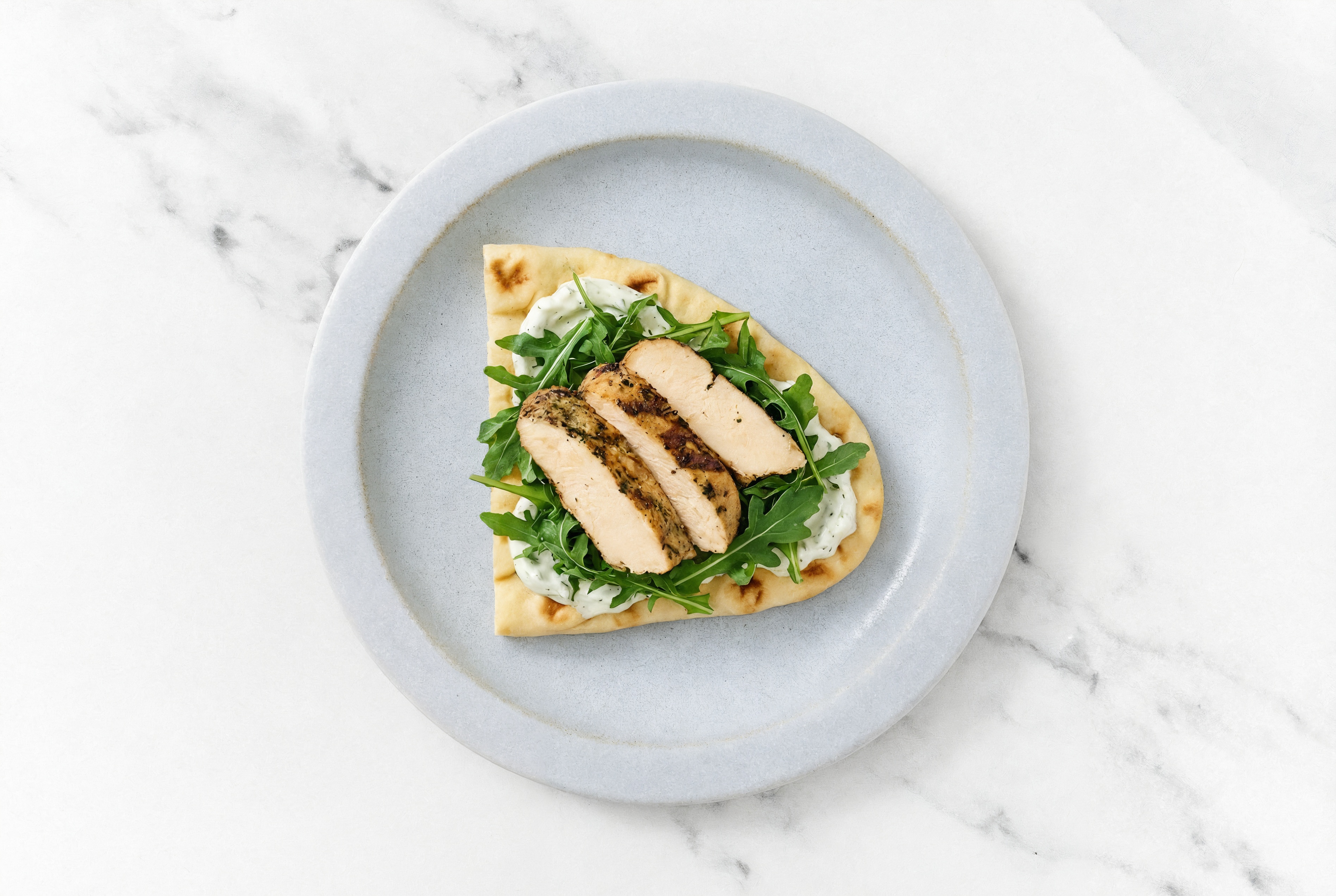 Zesty Mediterranean Grilled Breast Inspired Chicken Flatbread