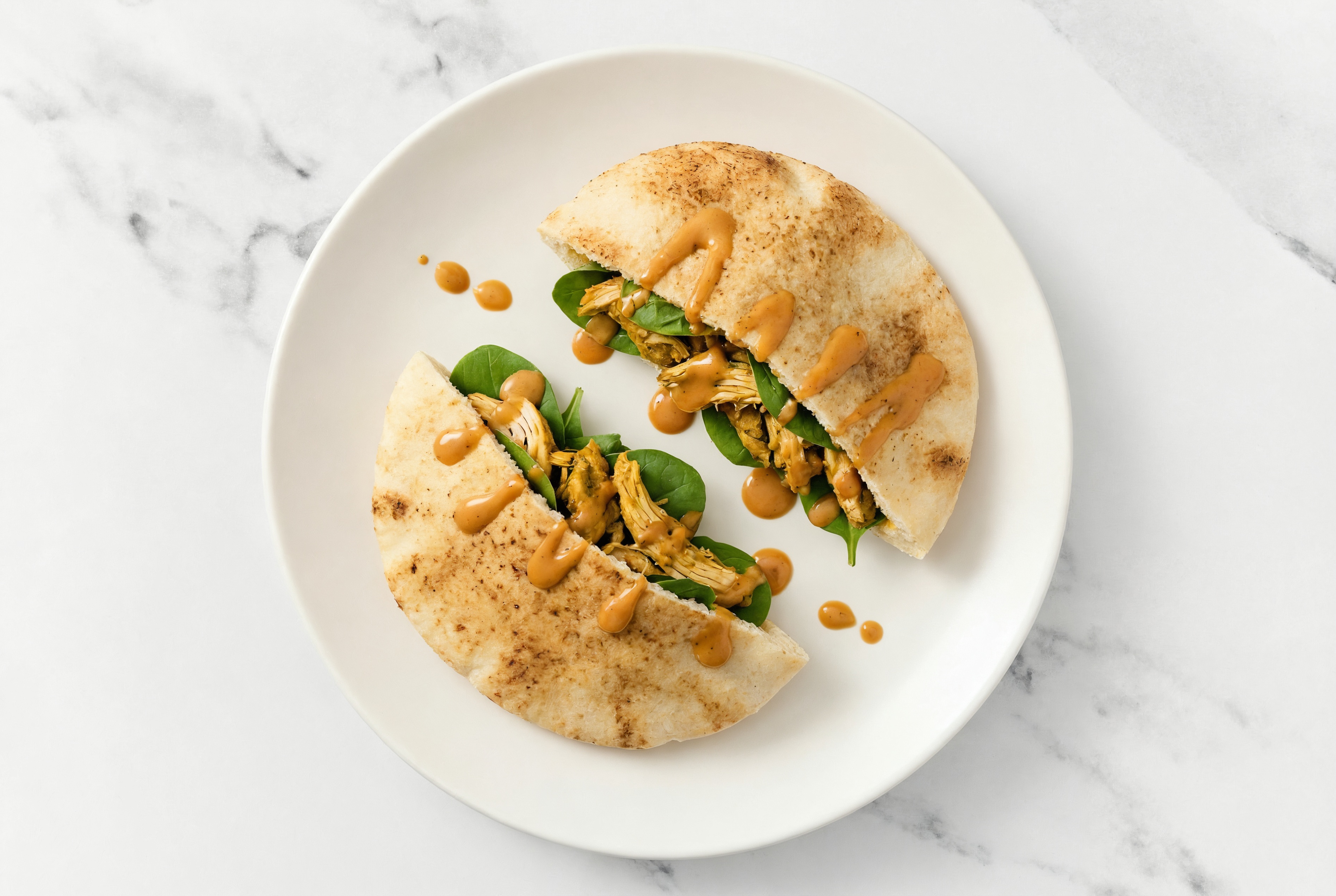 Creamy BBQ Shawarma Chicken Traditional Pita