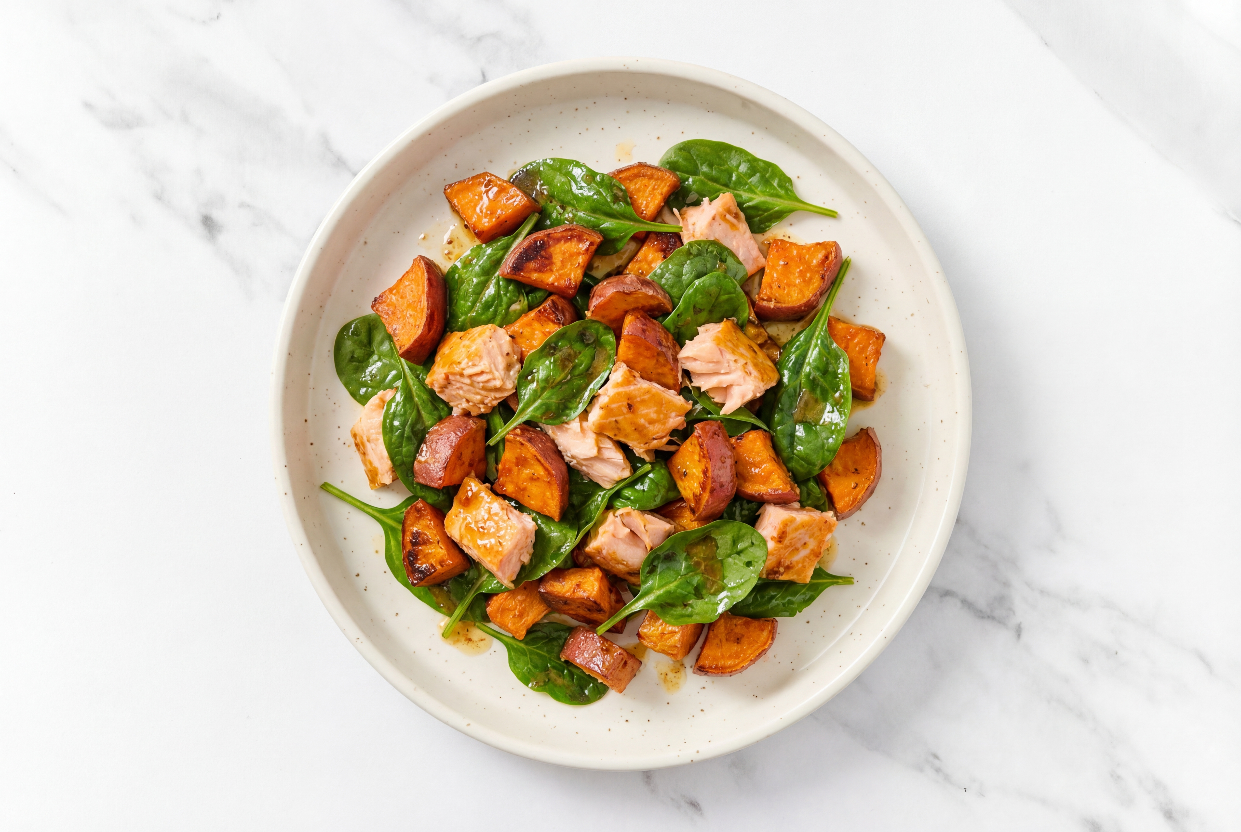 Hearty Roasted Salmon + Potato Salad with Lemon Salted Butter Dressing