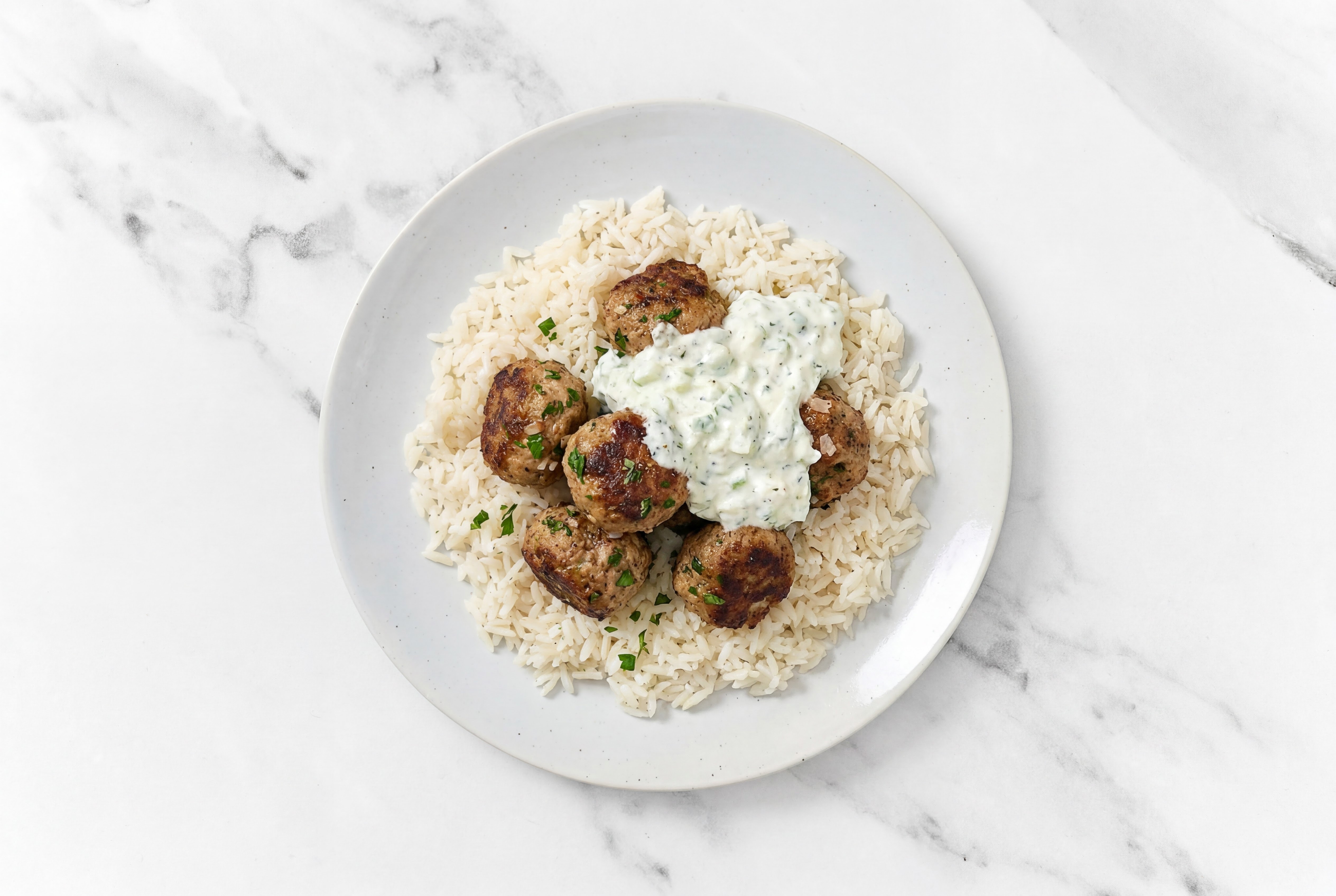 Kofta Turkey Meatballs + Rice