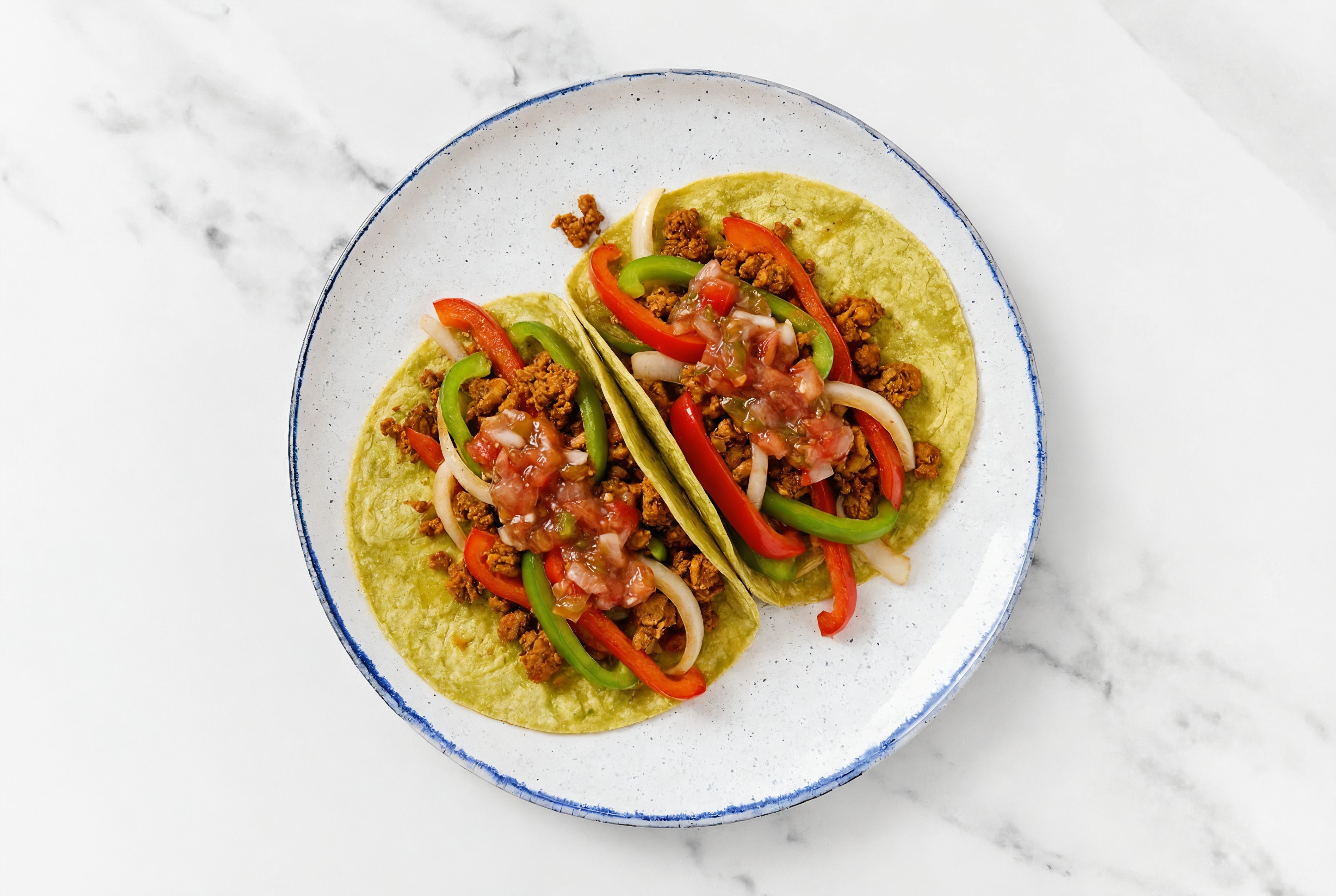 Plant-Based "Chorizo" Fajitas with Spinach Tortilla