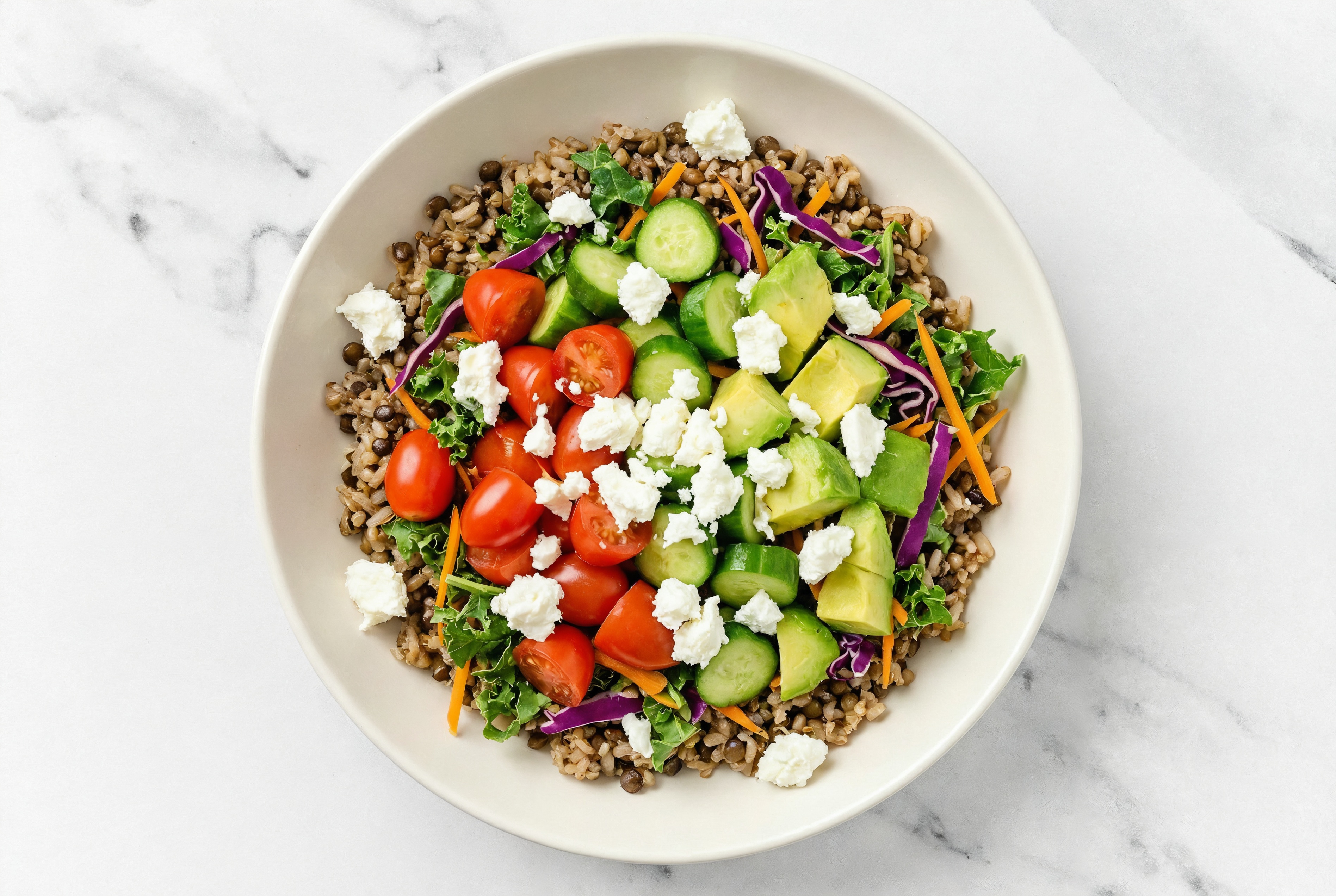 Rainbow Veggie Mix-ful Sheep Cheese Power Bowl