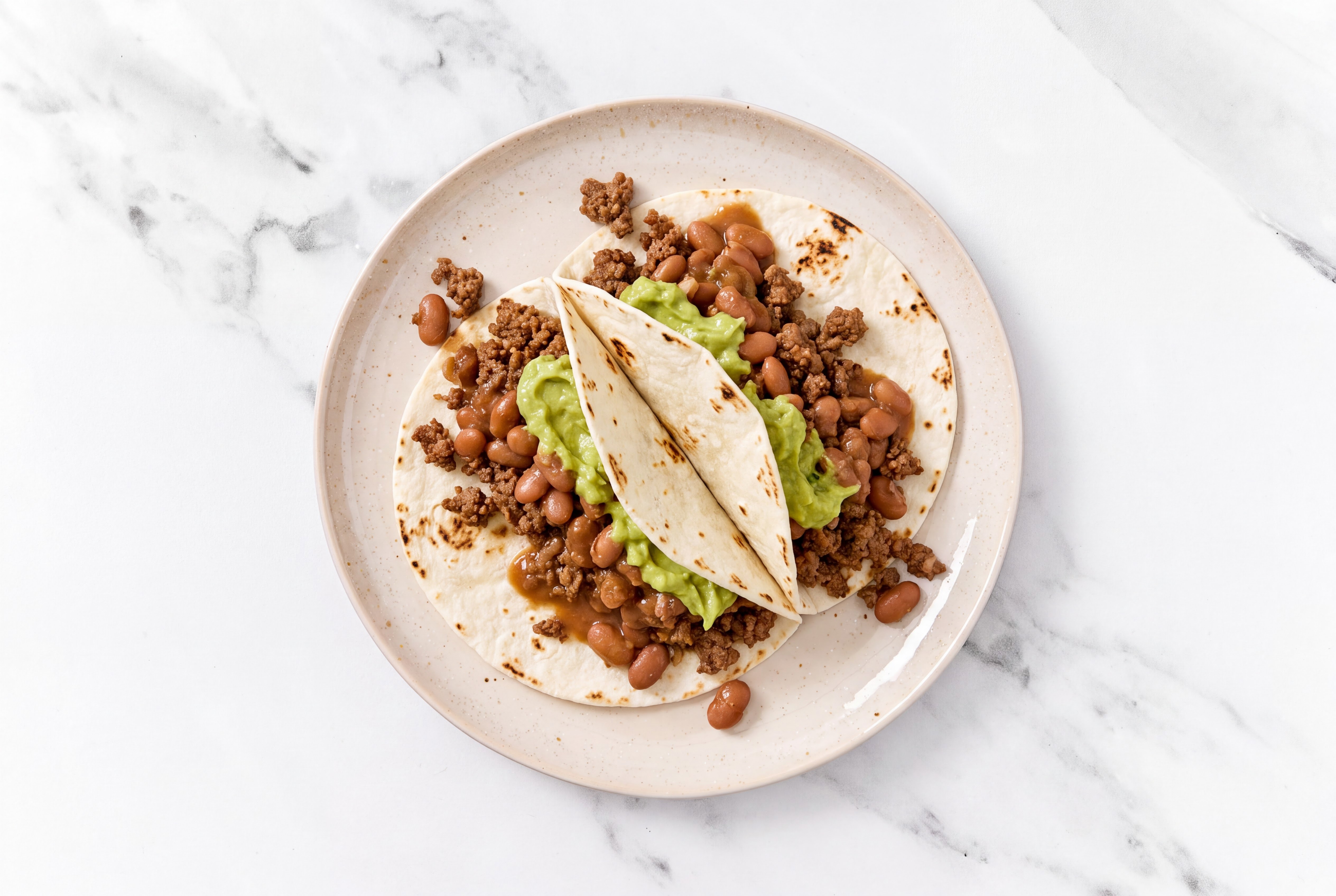 Ground 93/7 Lean Beef Tacos with Avocado & Pinto Beans