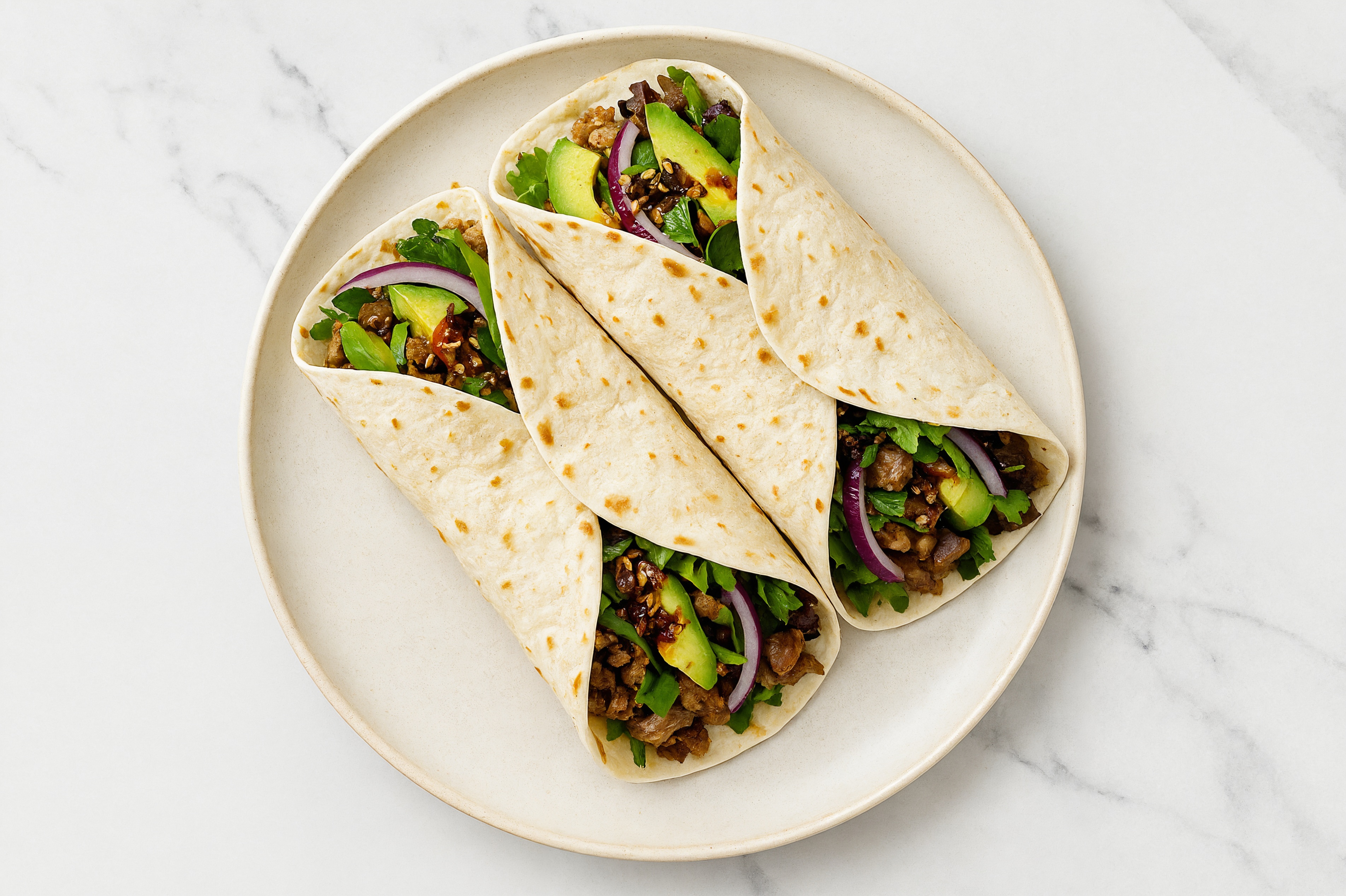 Chili Crisp Pork Carnitas + Avocado Burrito