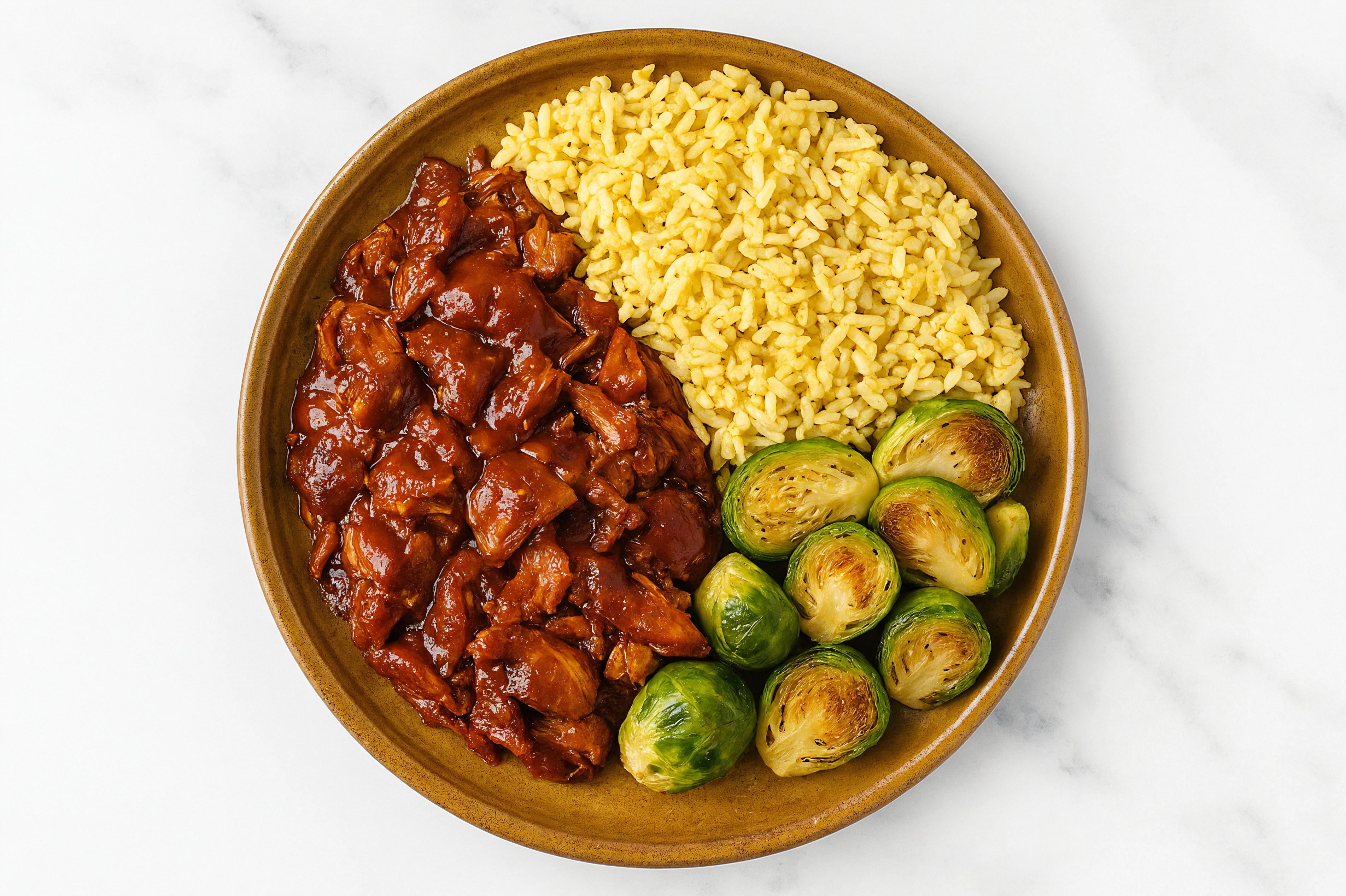 BBQ Pork with Brussels + Jasmine Rice with Original BBQ