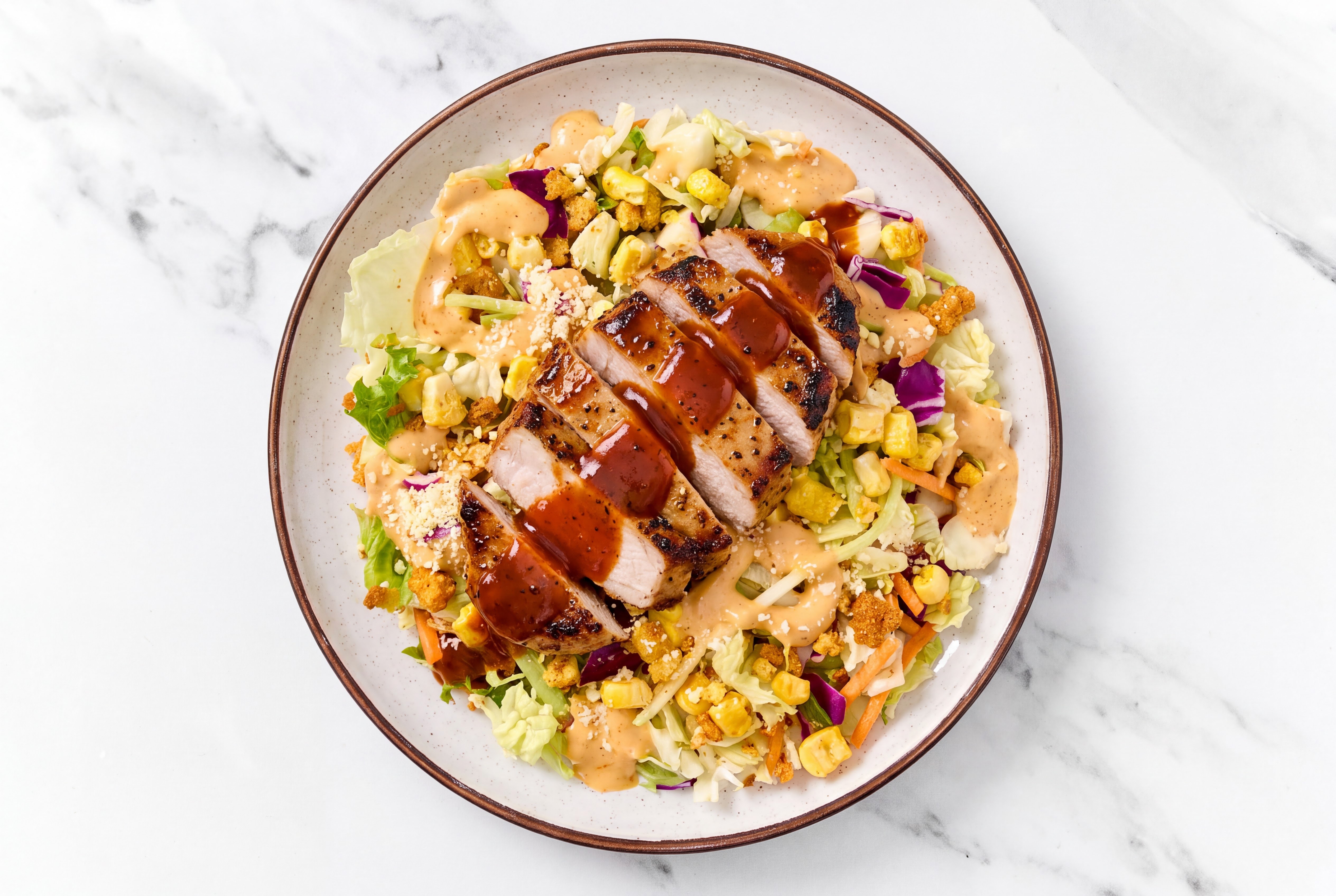 BBQ Pork Chops + Street Corn Chopped Salad with Original BBQ