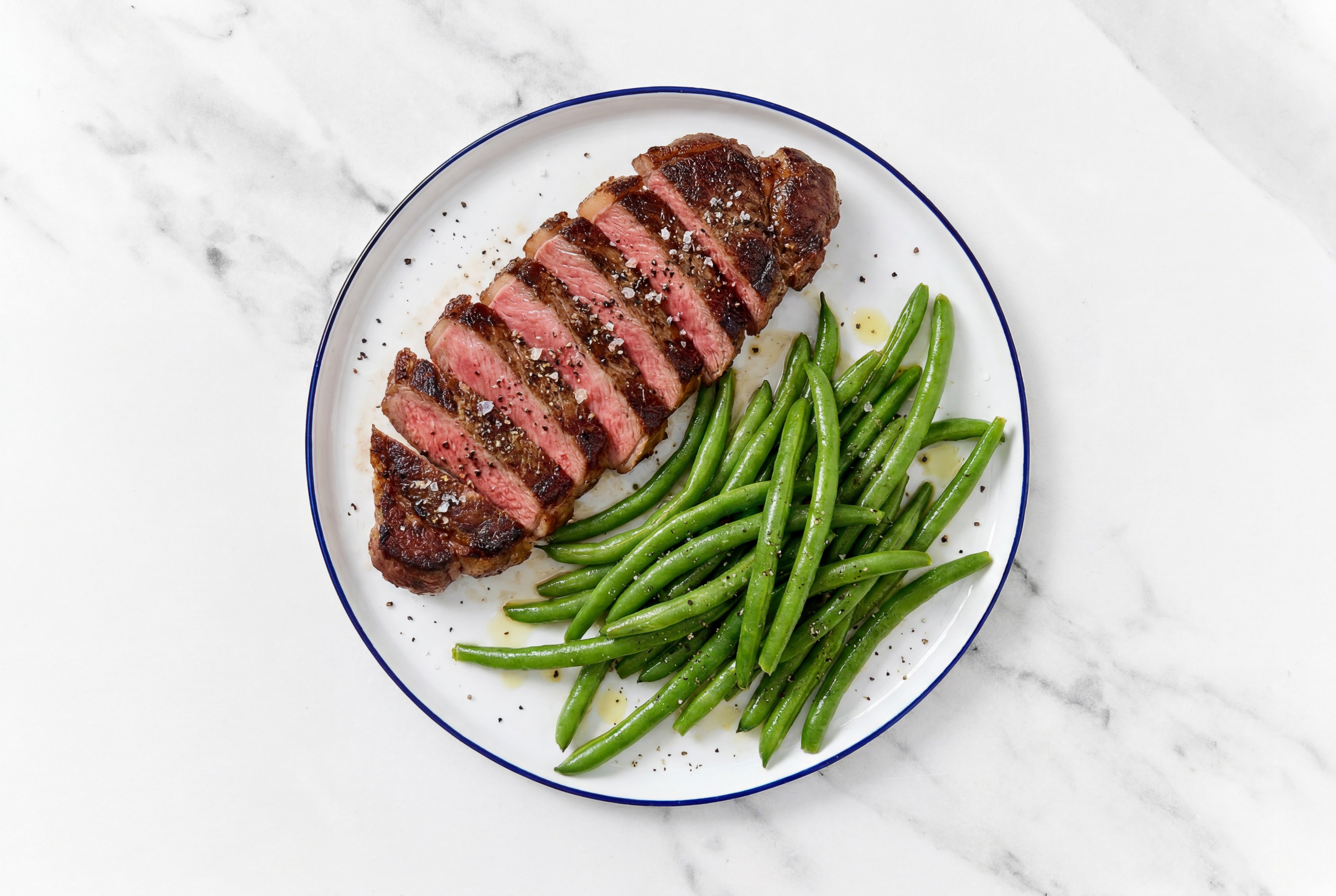 Seared Wagyu Strip Steak + Green Beans