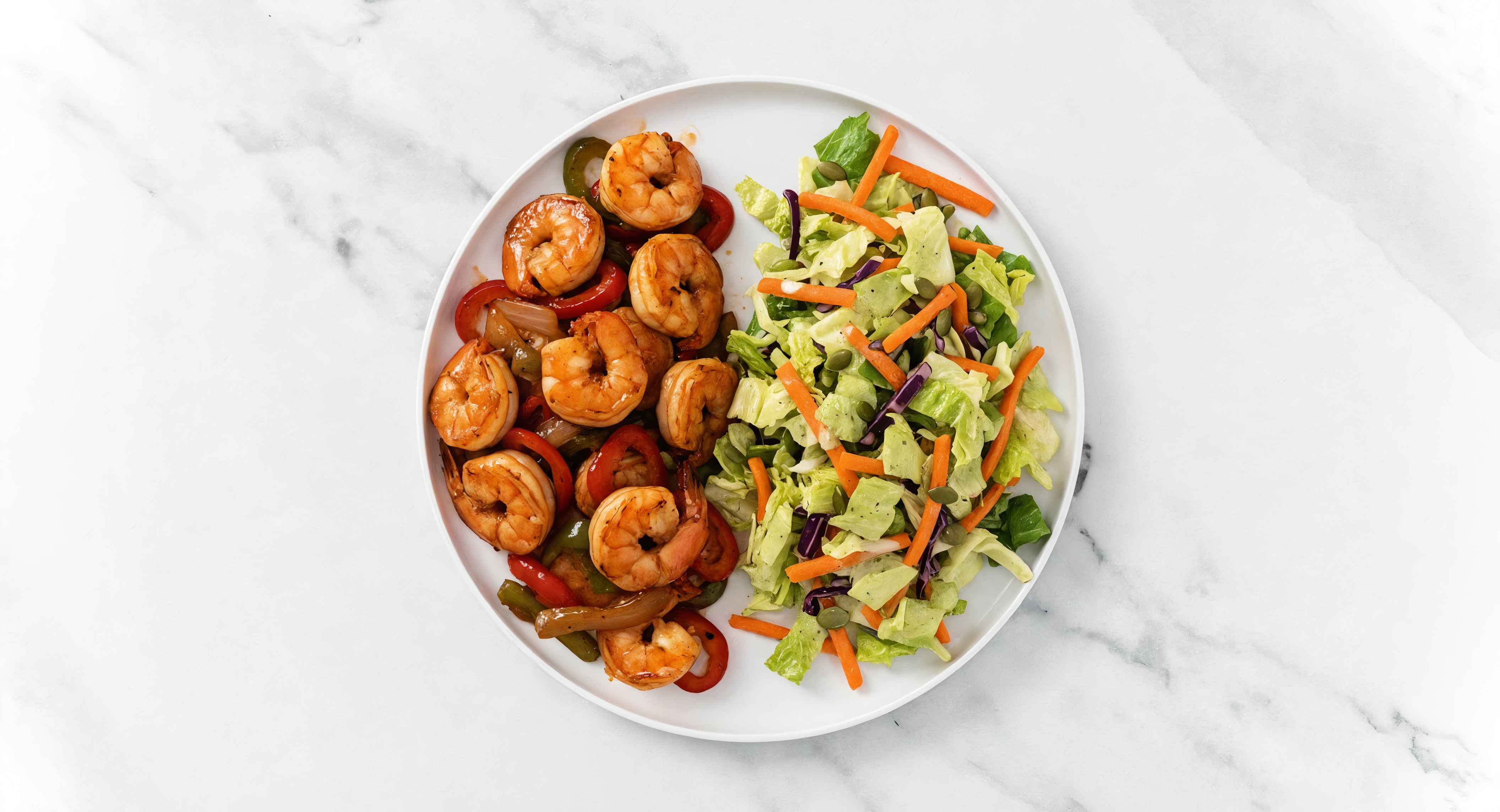 Teriyaki Roasted Shrimp & Bell Peppers with Southwest Salad