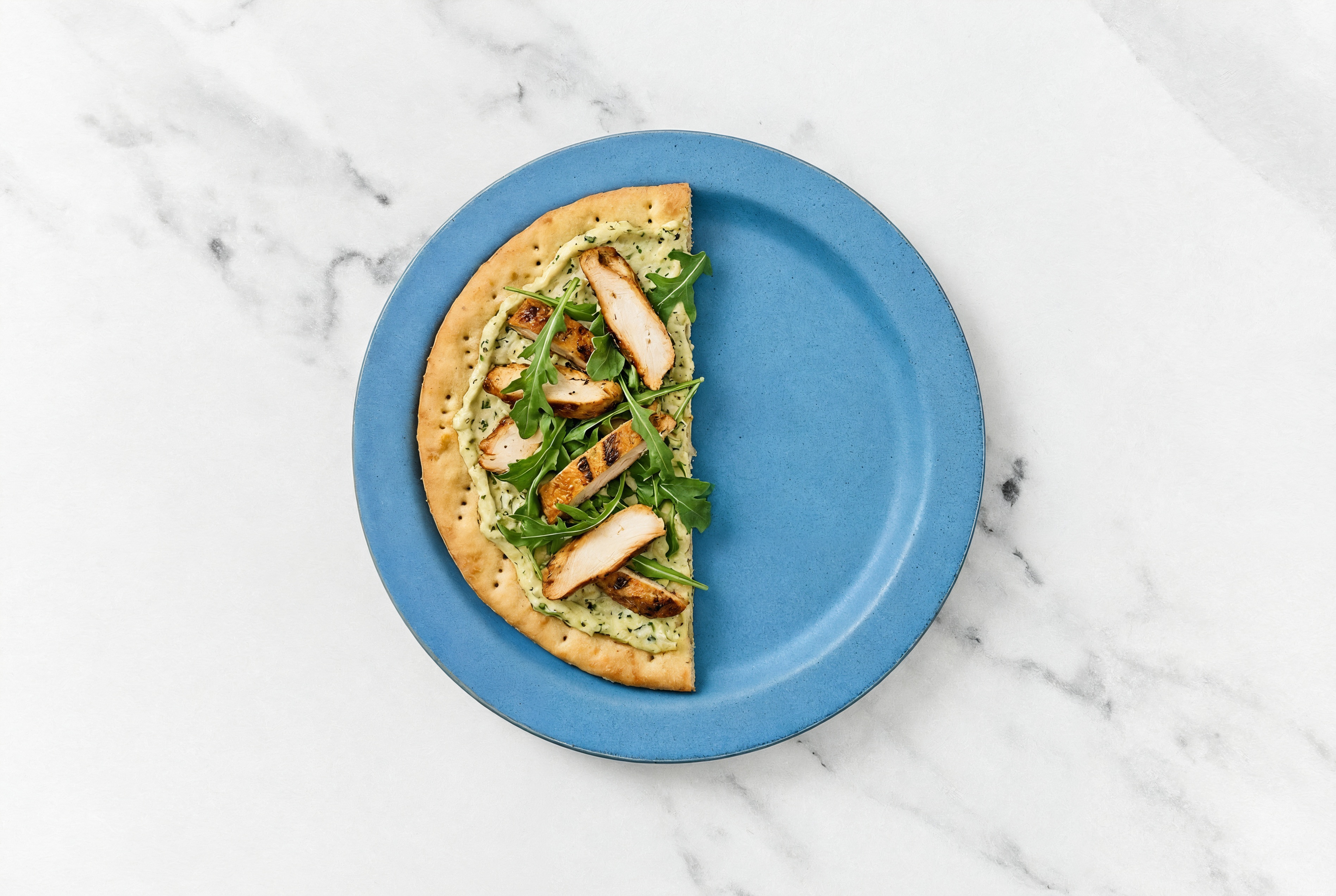 Spinach Artichoke Blackened Chicken Flatbread
