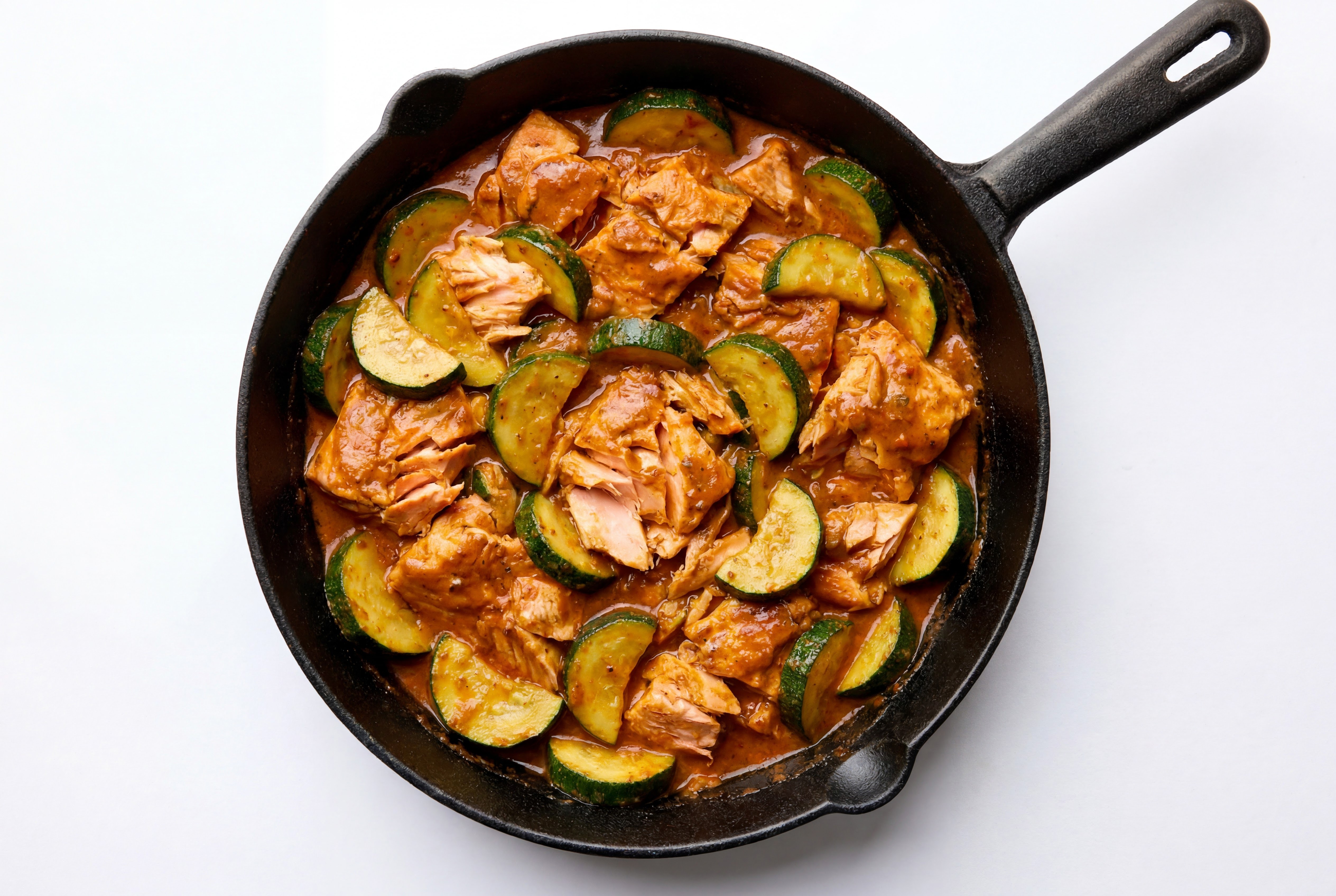 Tikka Masala Salmon Stir-Fry with Zucchini